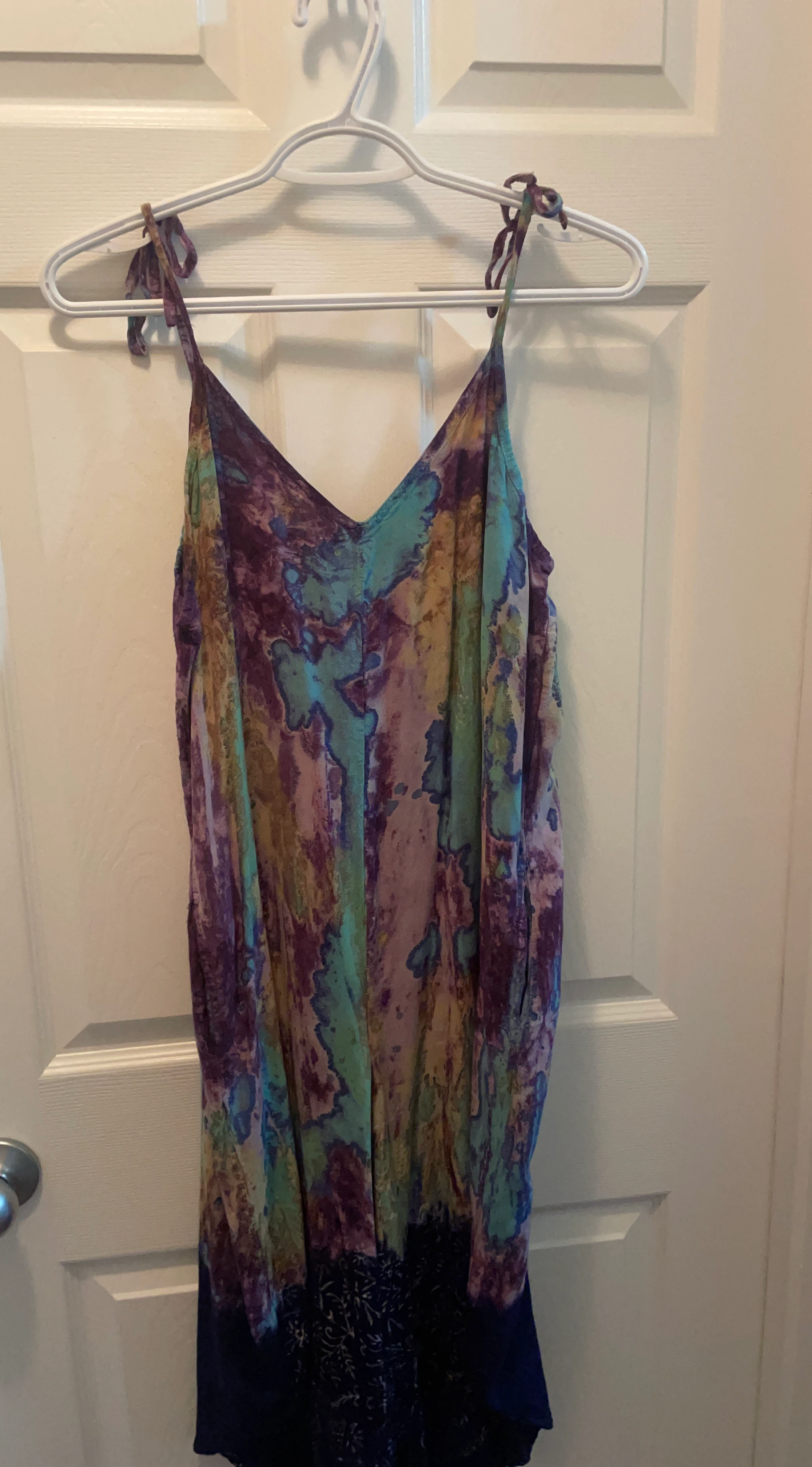Tie-Dye Jumpsuit with Tie Straps
