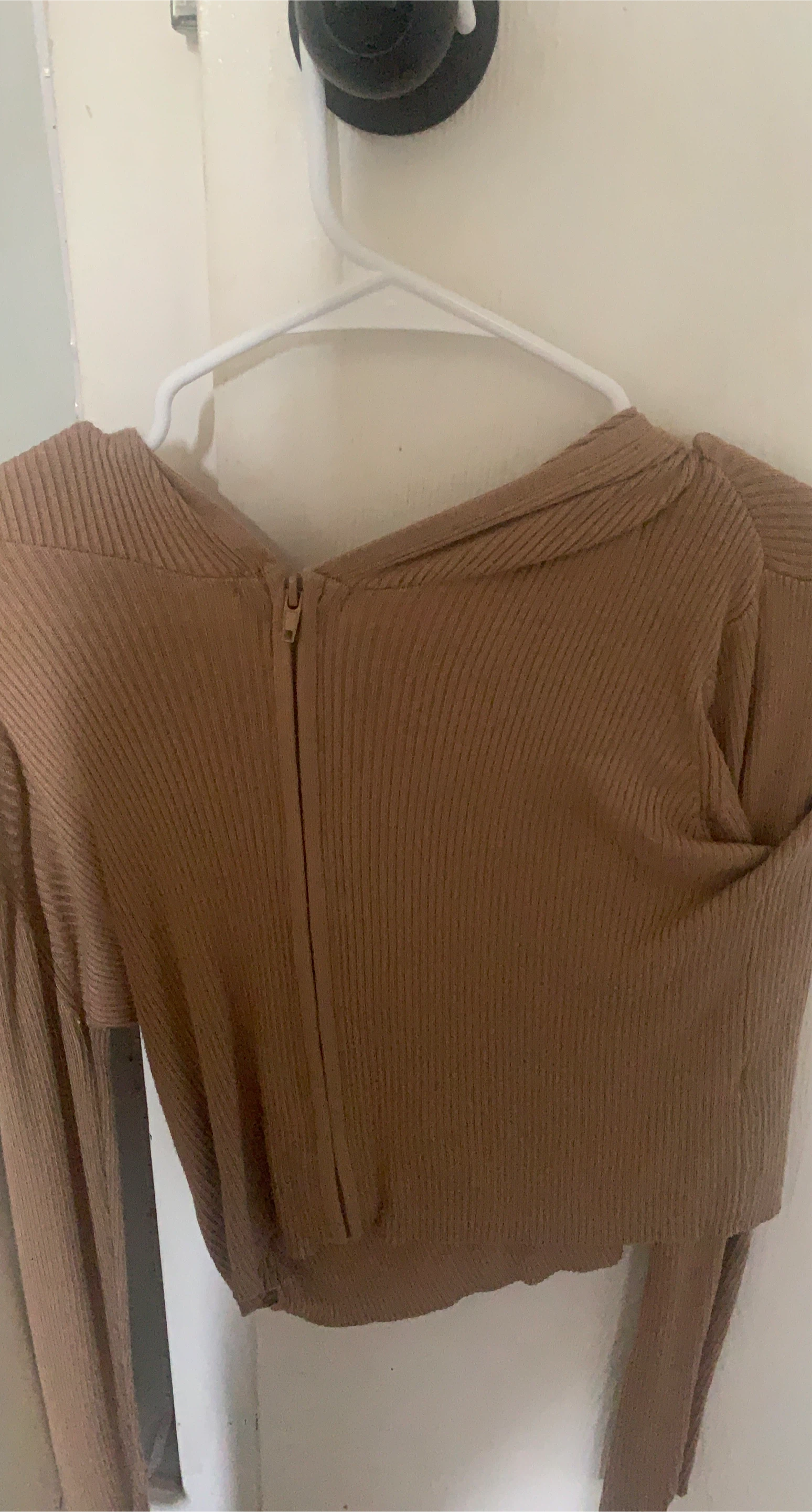 Ribbed zip-up sweater