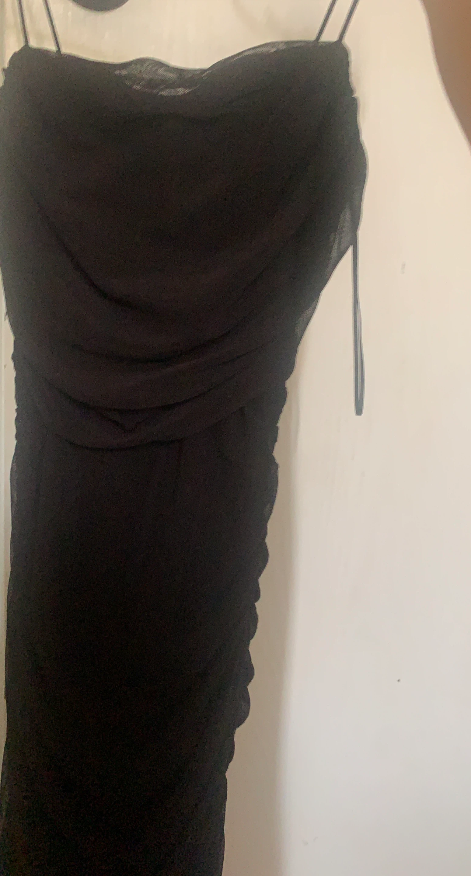 Black Ruched Strappy Dress