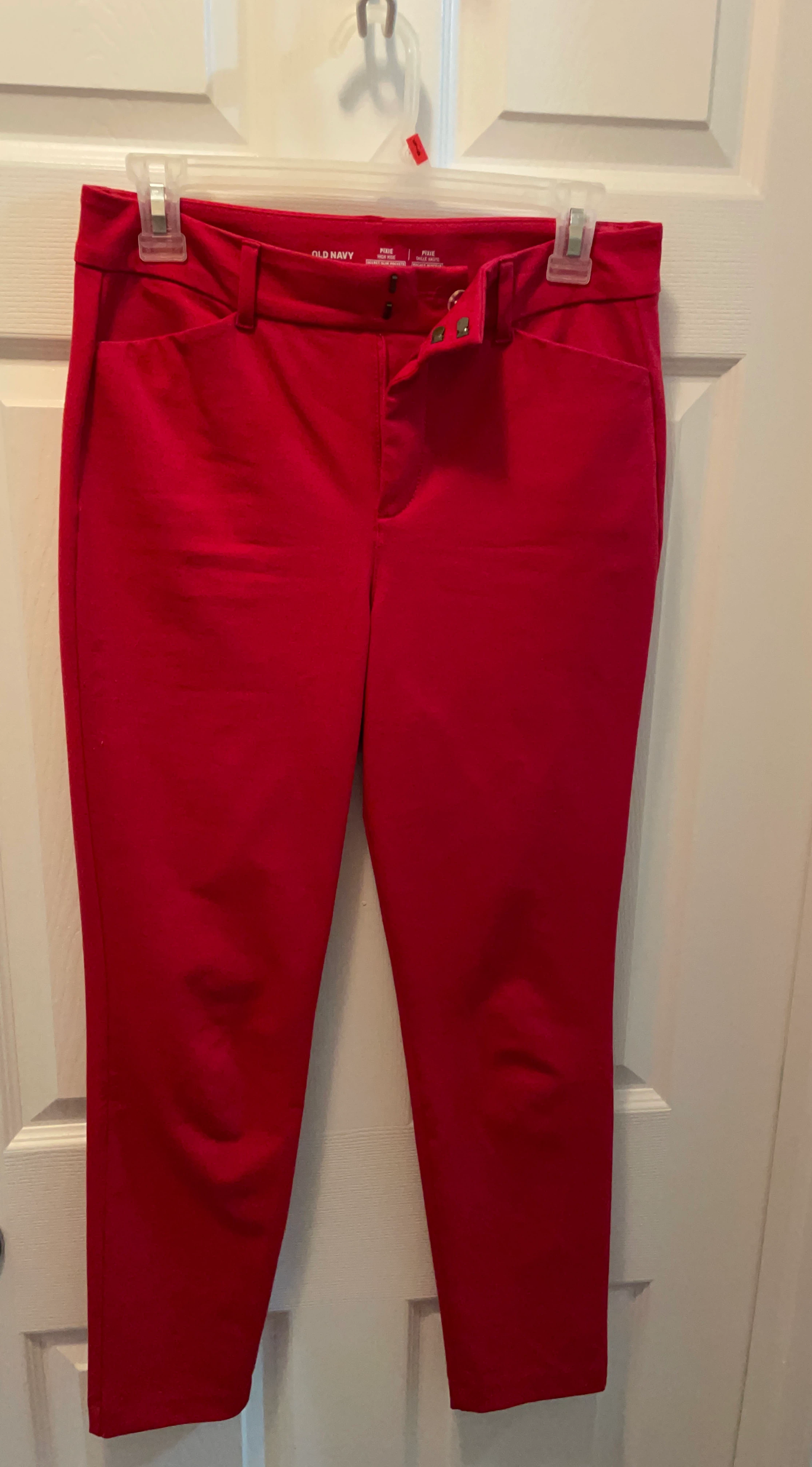 Old Navy Pixie High-Waisted Red Pants