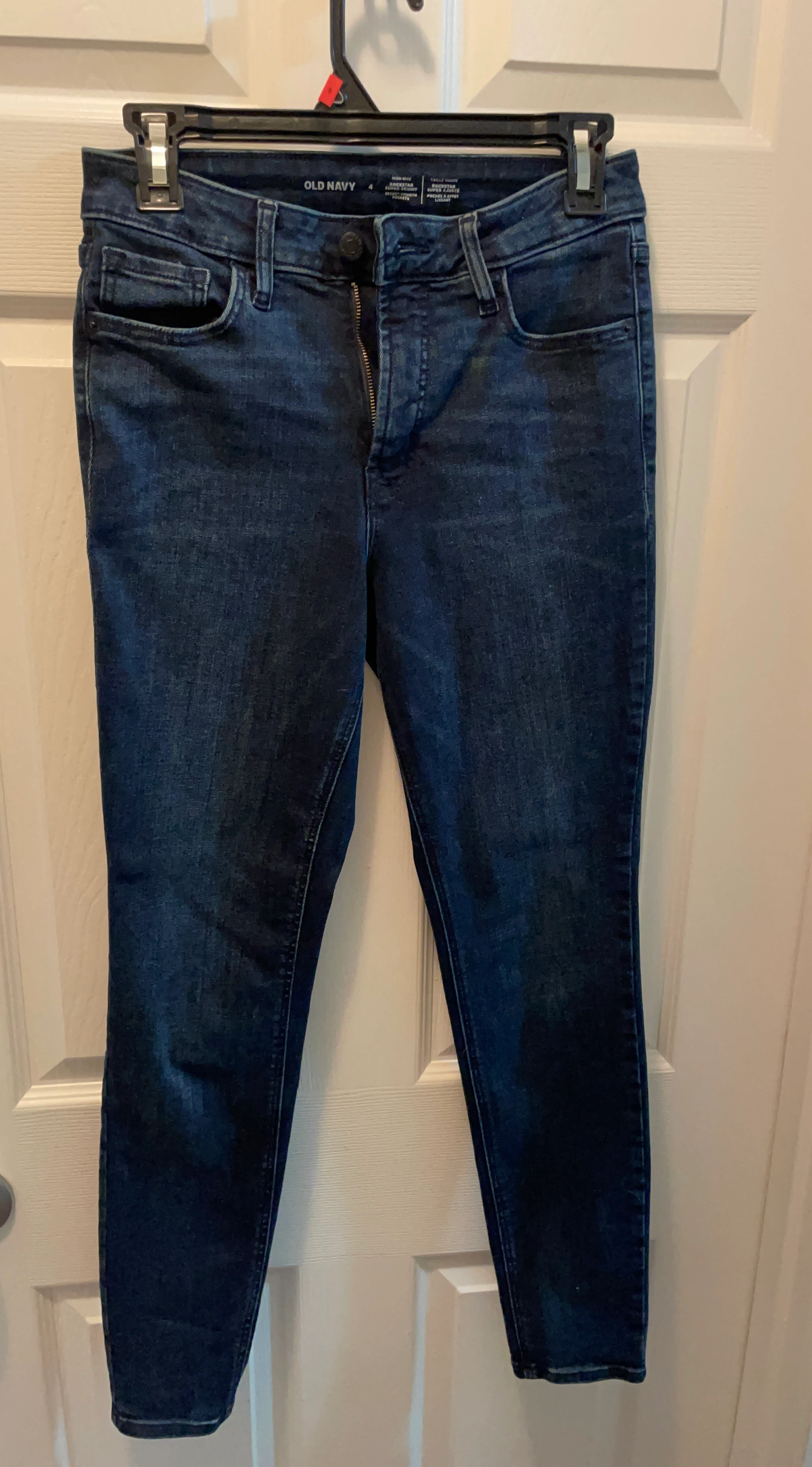 Old Navy Dark Wash High Rise Rockstar Super Skinny Jeans