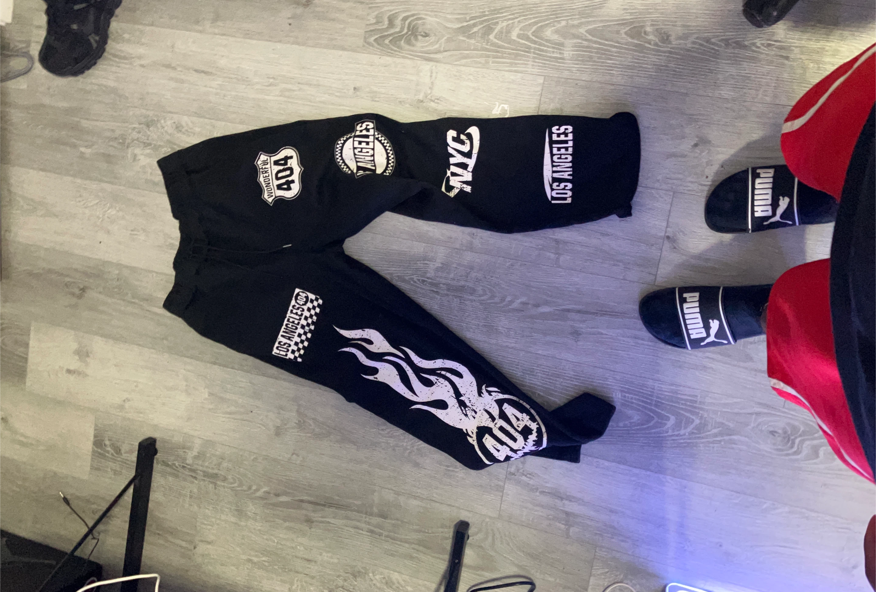 Black Joggers with graphic prints