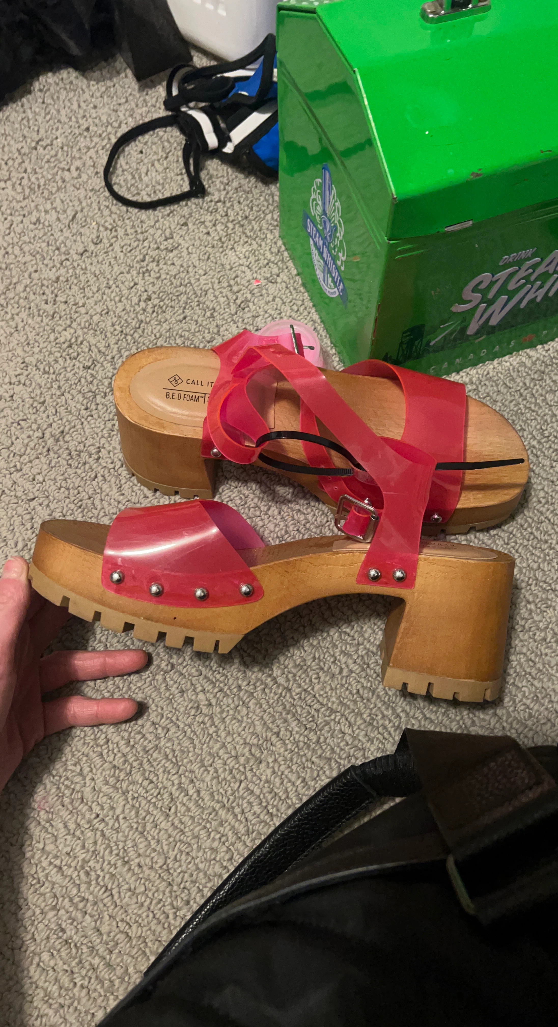 Call It Spring Red Platform Sandals