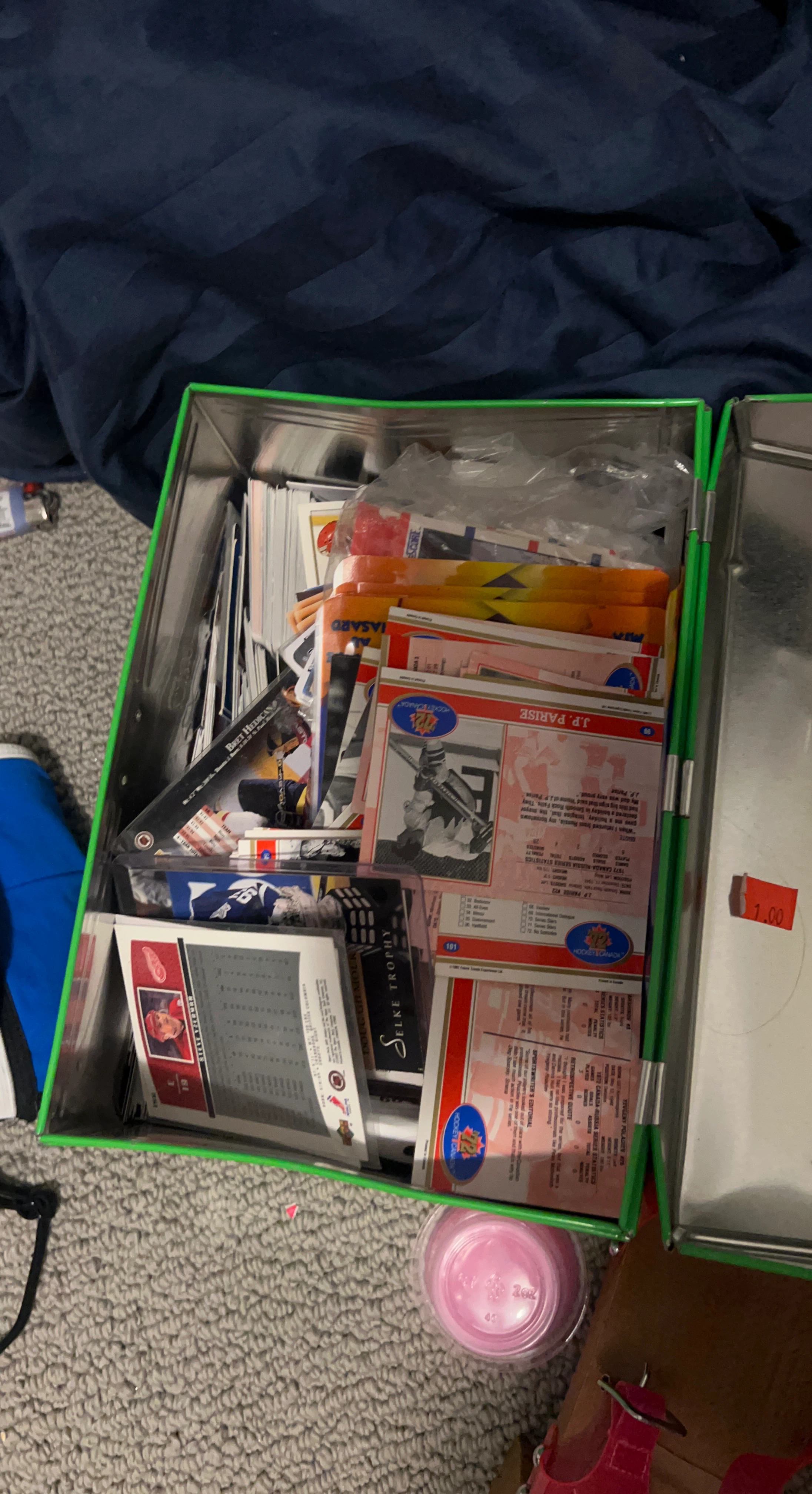 Collection of Hockey Cards in Metal Tin
