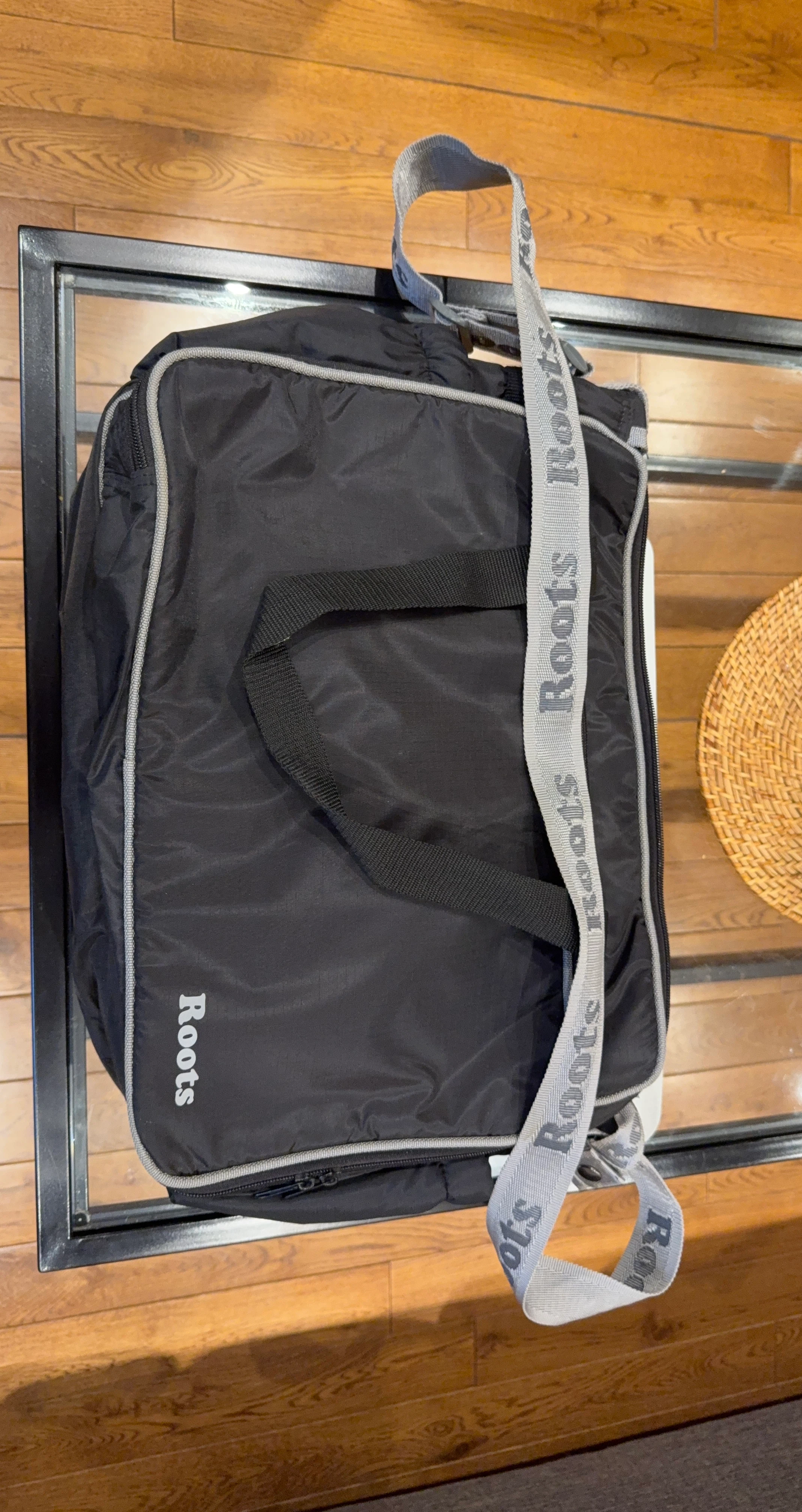 Roots Black Duffel Bag