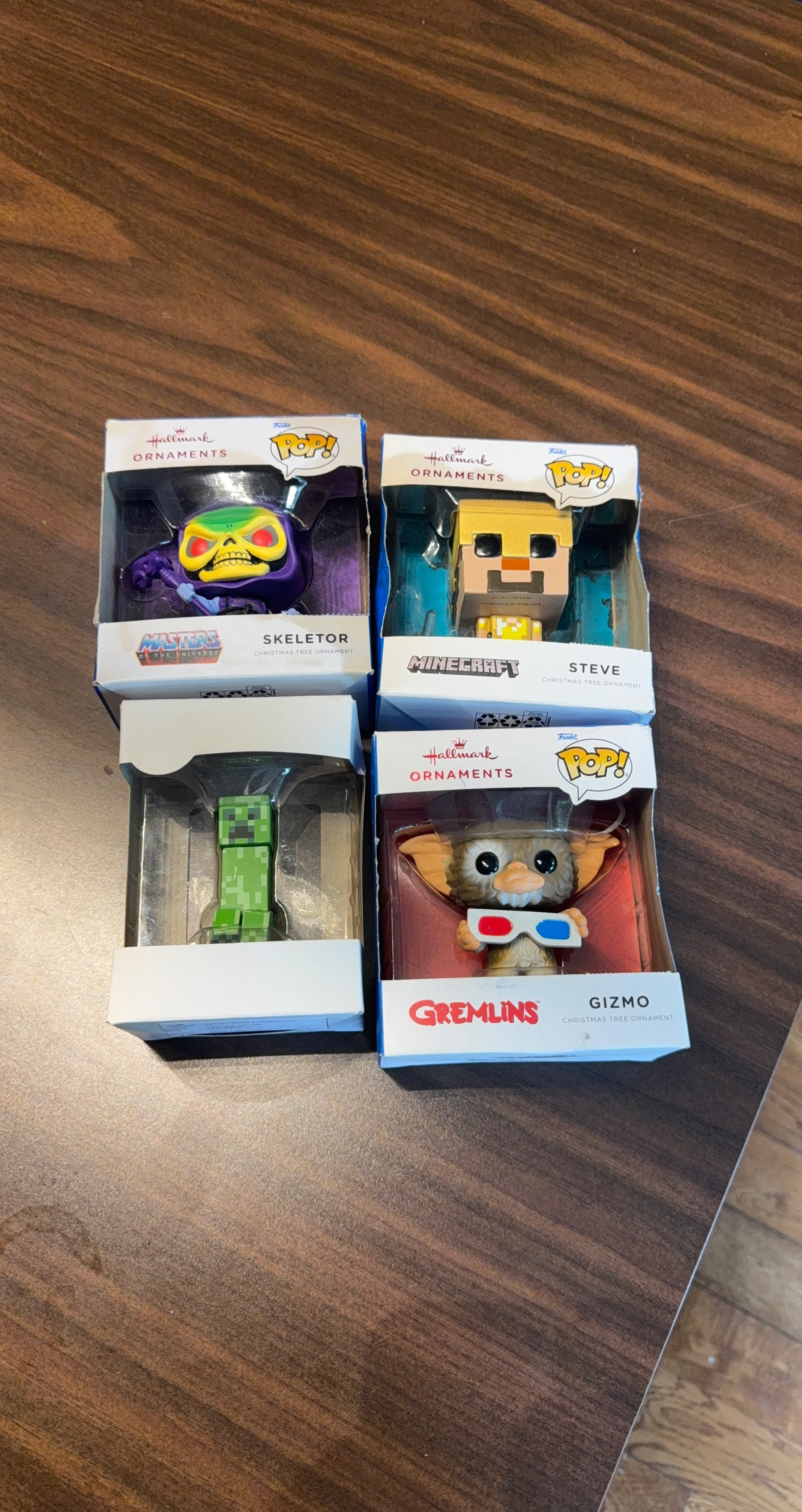 Hallmark Pop! Ornaments - Skeletor, Steve, Creeper, Gizmo