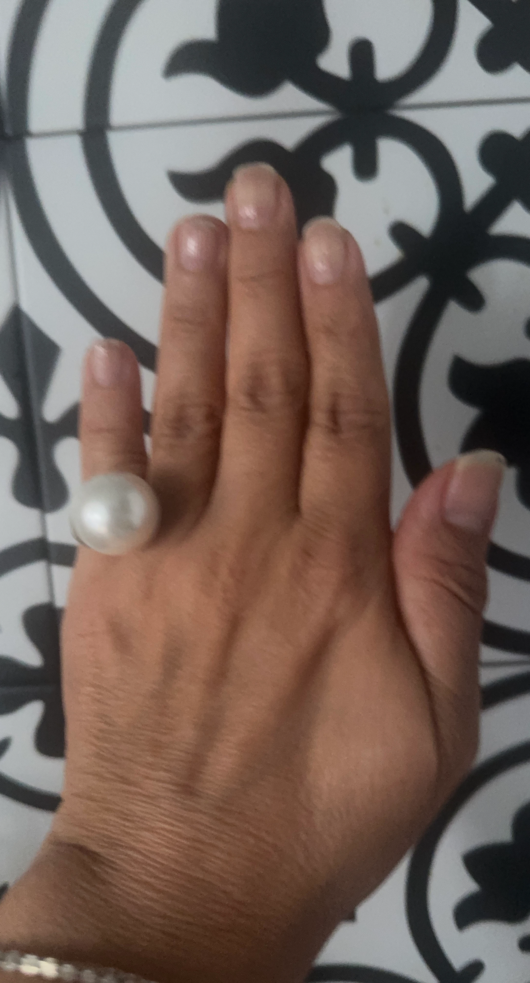 Large Faux Pearl Statement Ring