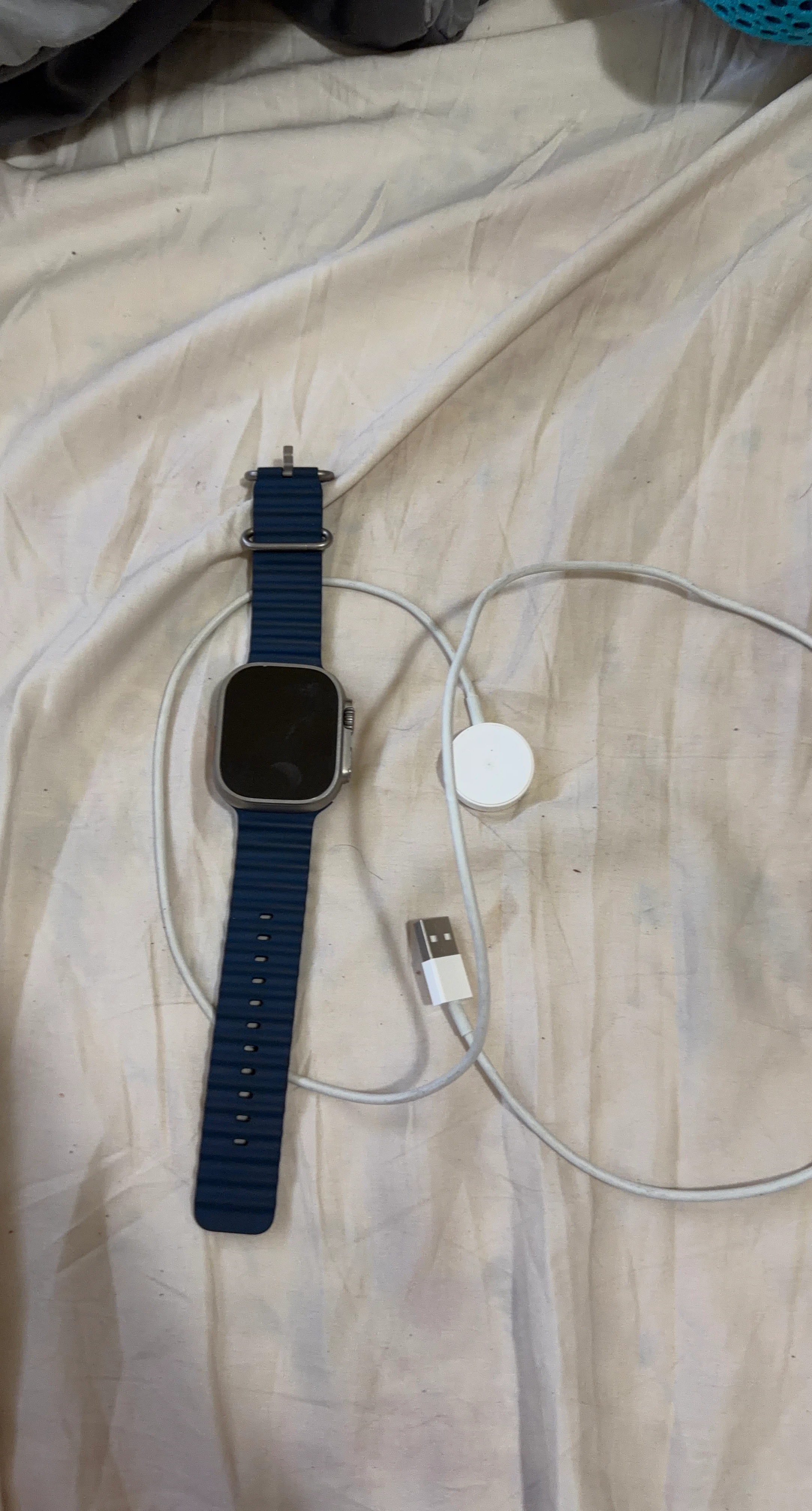 Apple Watch Ultra with Blue Trail Loop Band