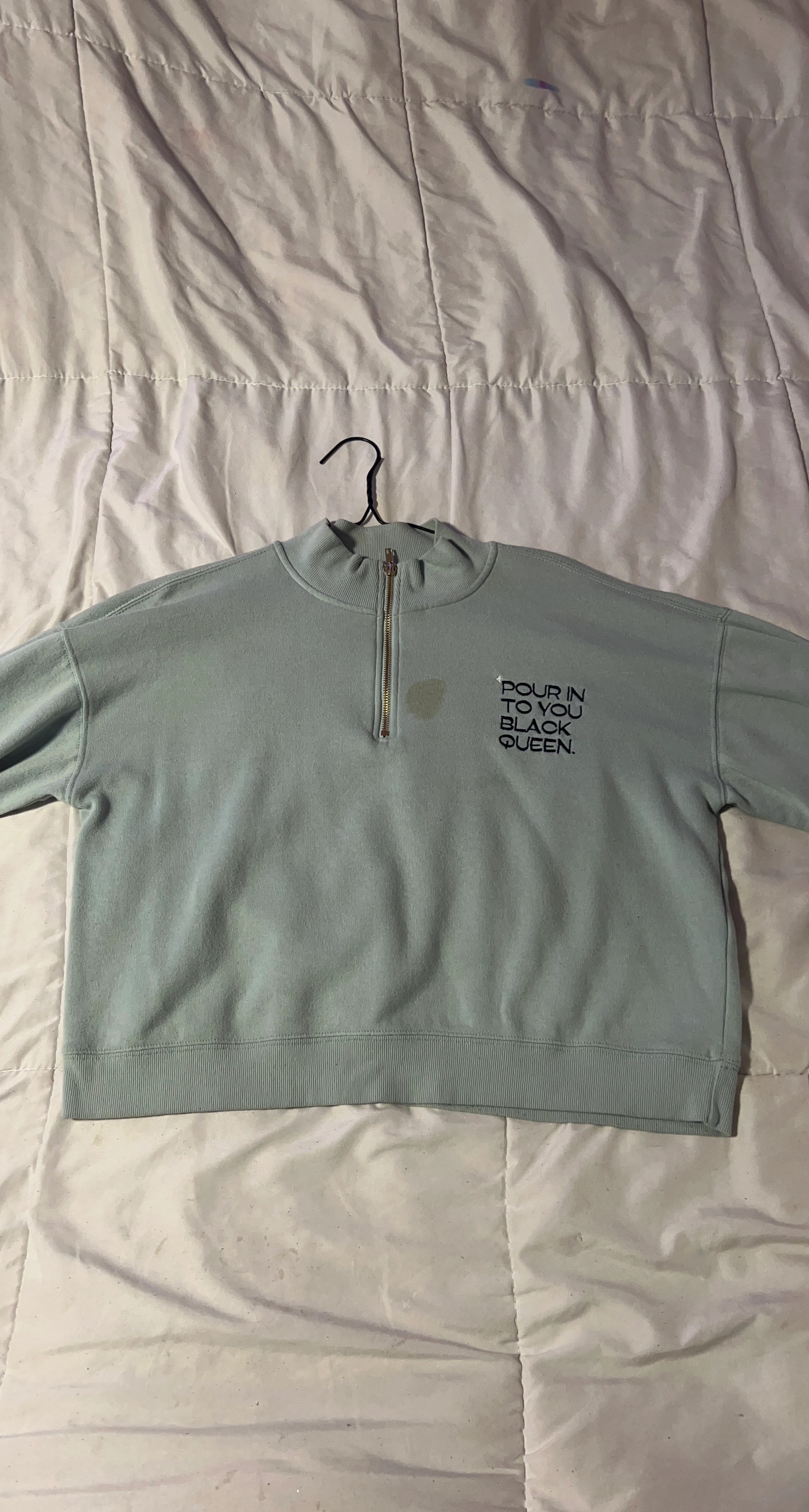 Light Blue Quarter Zip Sweatshirt