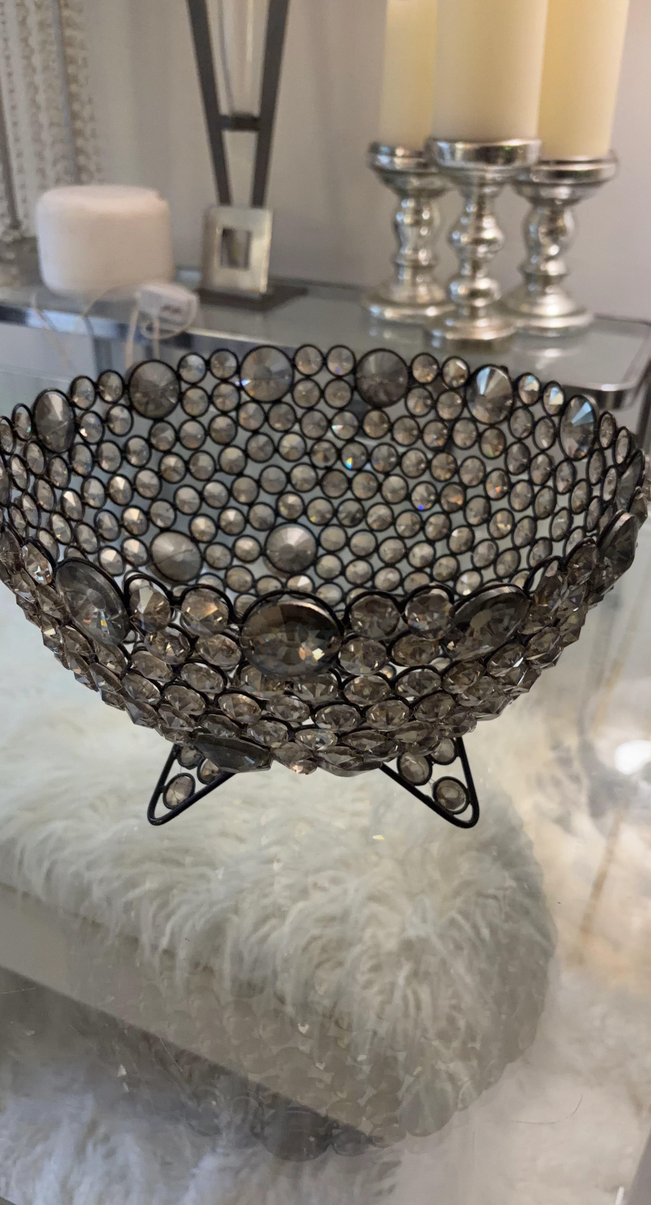 Crystal Beaded Decorative Bowl