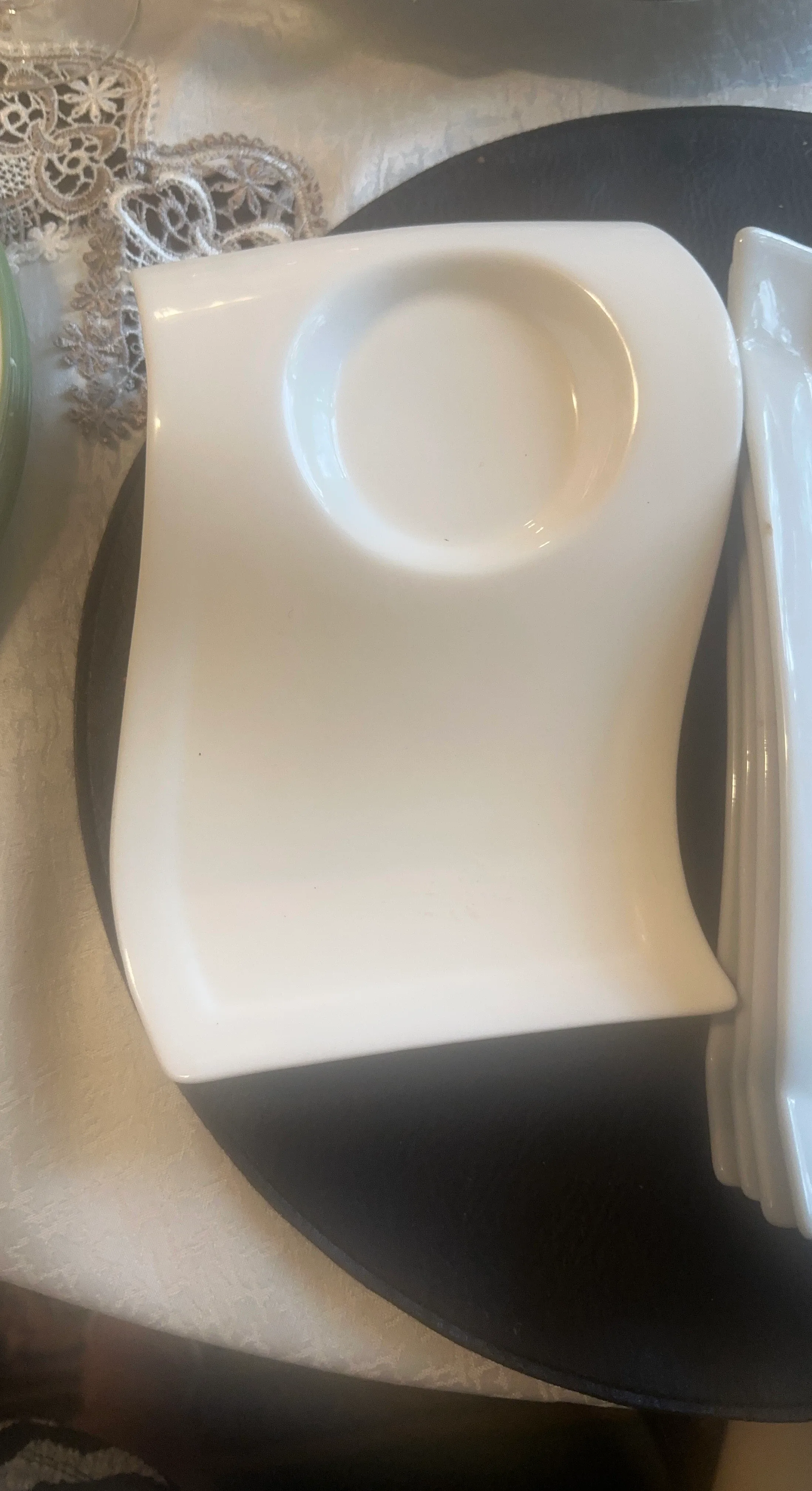 White Ceramic Coffee Cup Saucers (Set of 4)