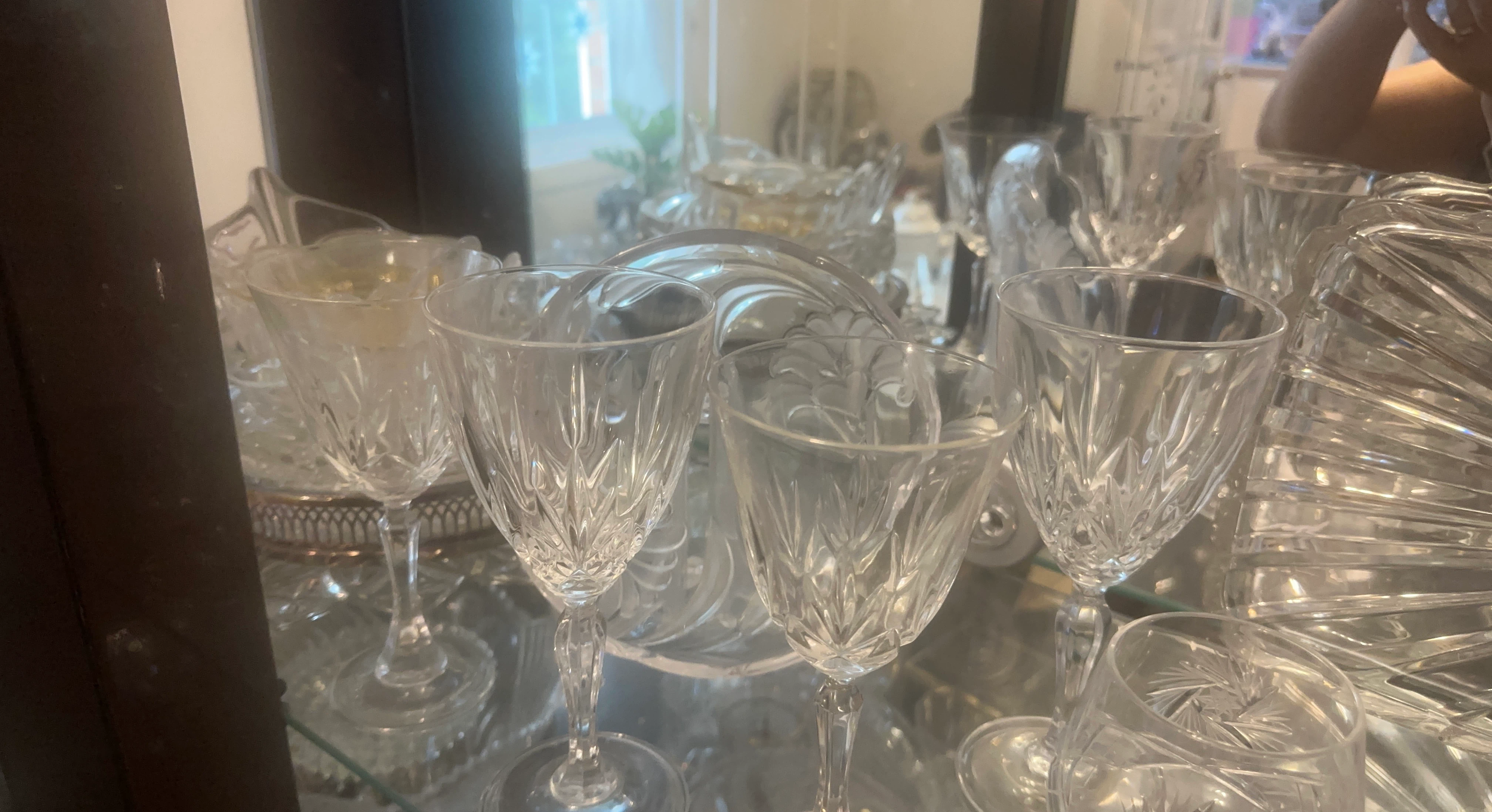 Set of Crystal Wine Glasses