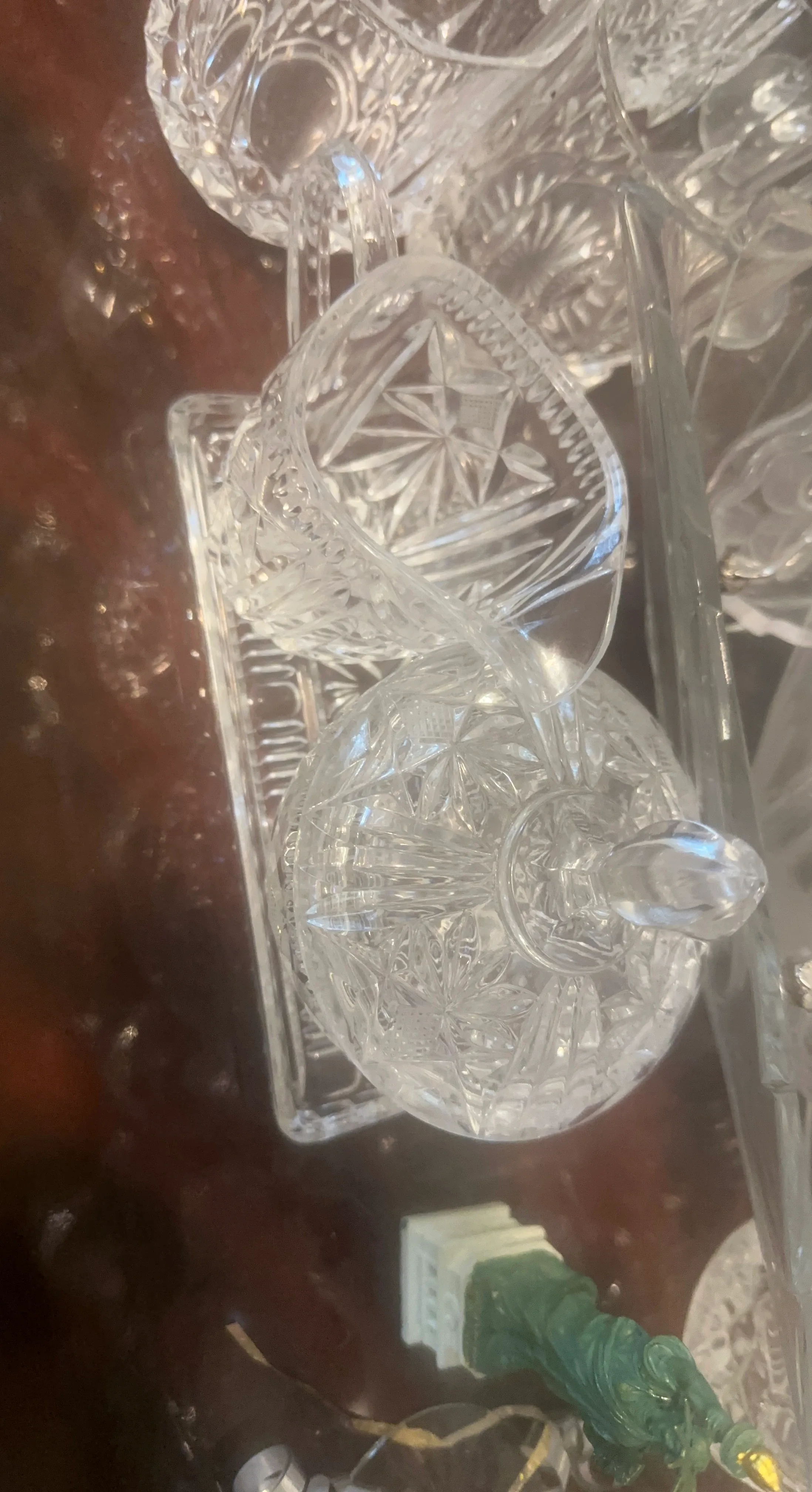 Crystal candy dish with lid