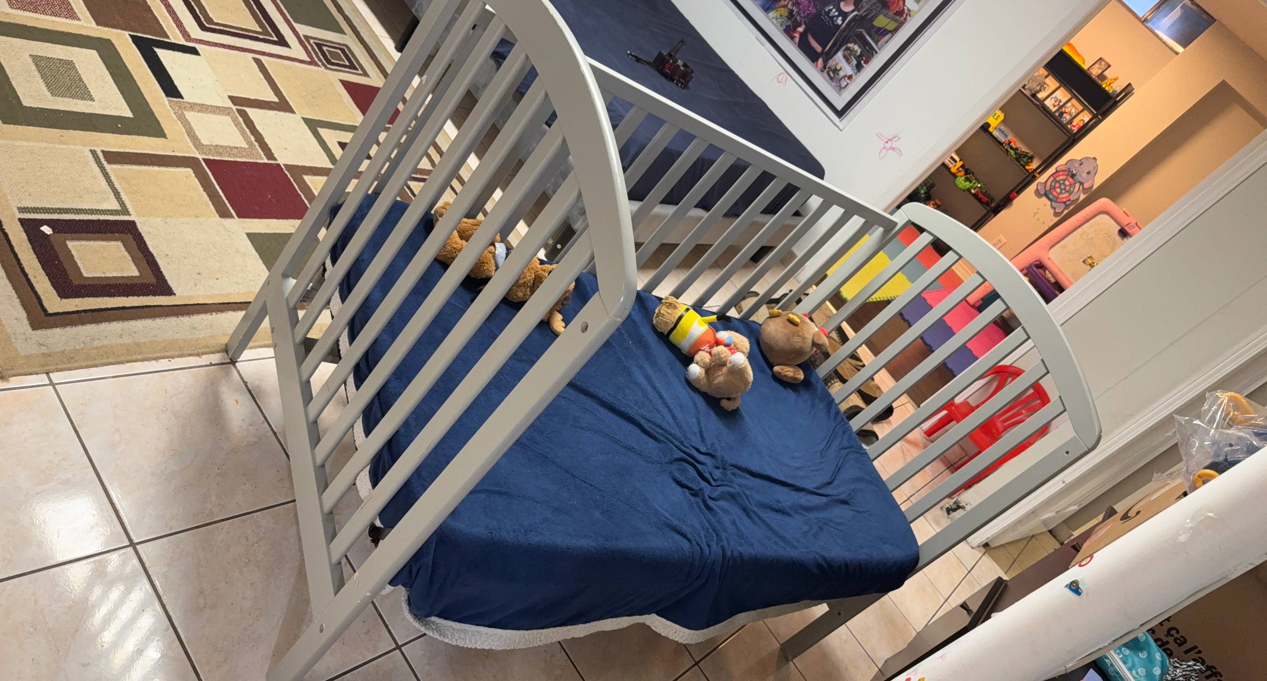 Grey Baby Crib