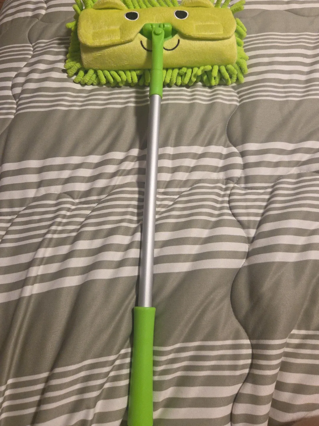 Lime Green Chenille Dusting Wand with Face