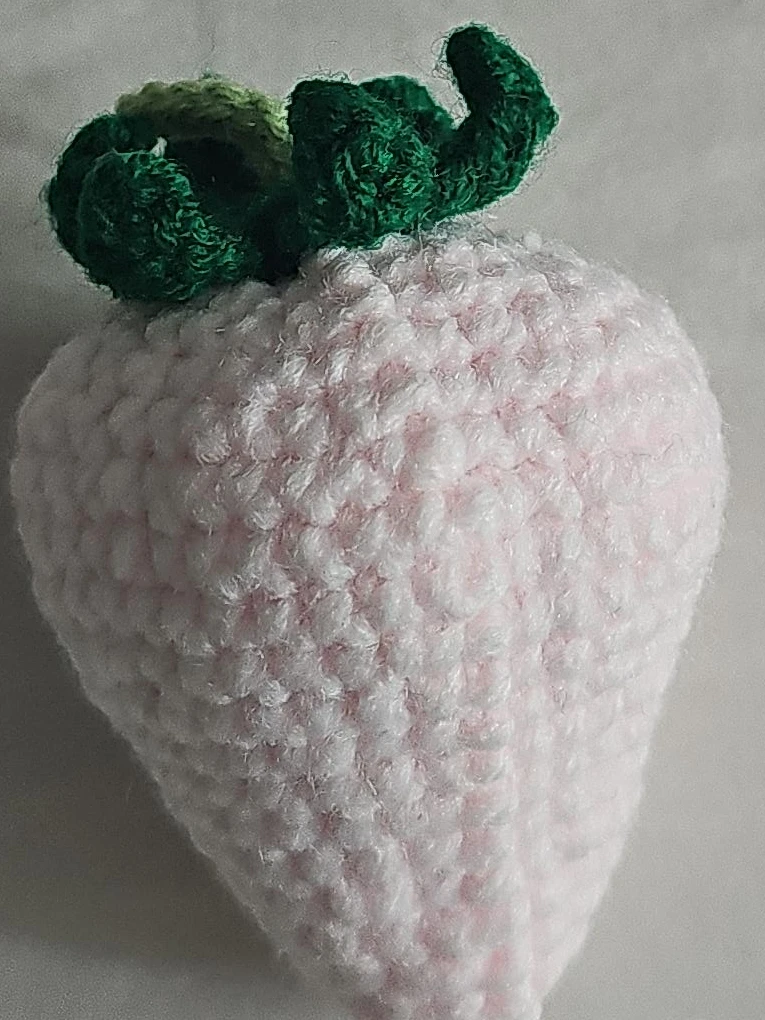 Hand-knitted Pink Strawberry Plushie