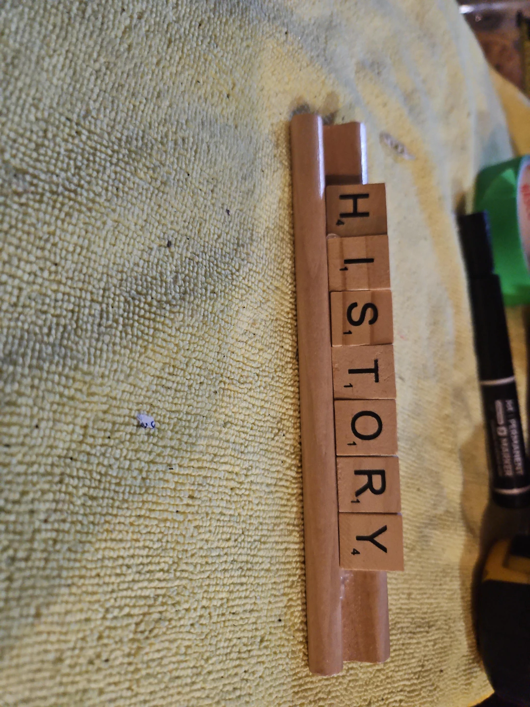 Wooden 'History' Tile Holder