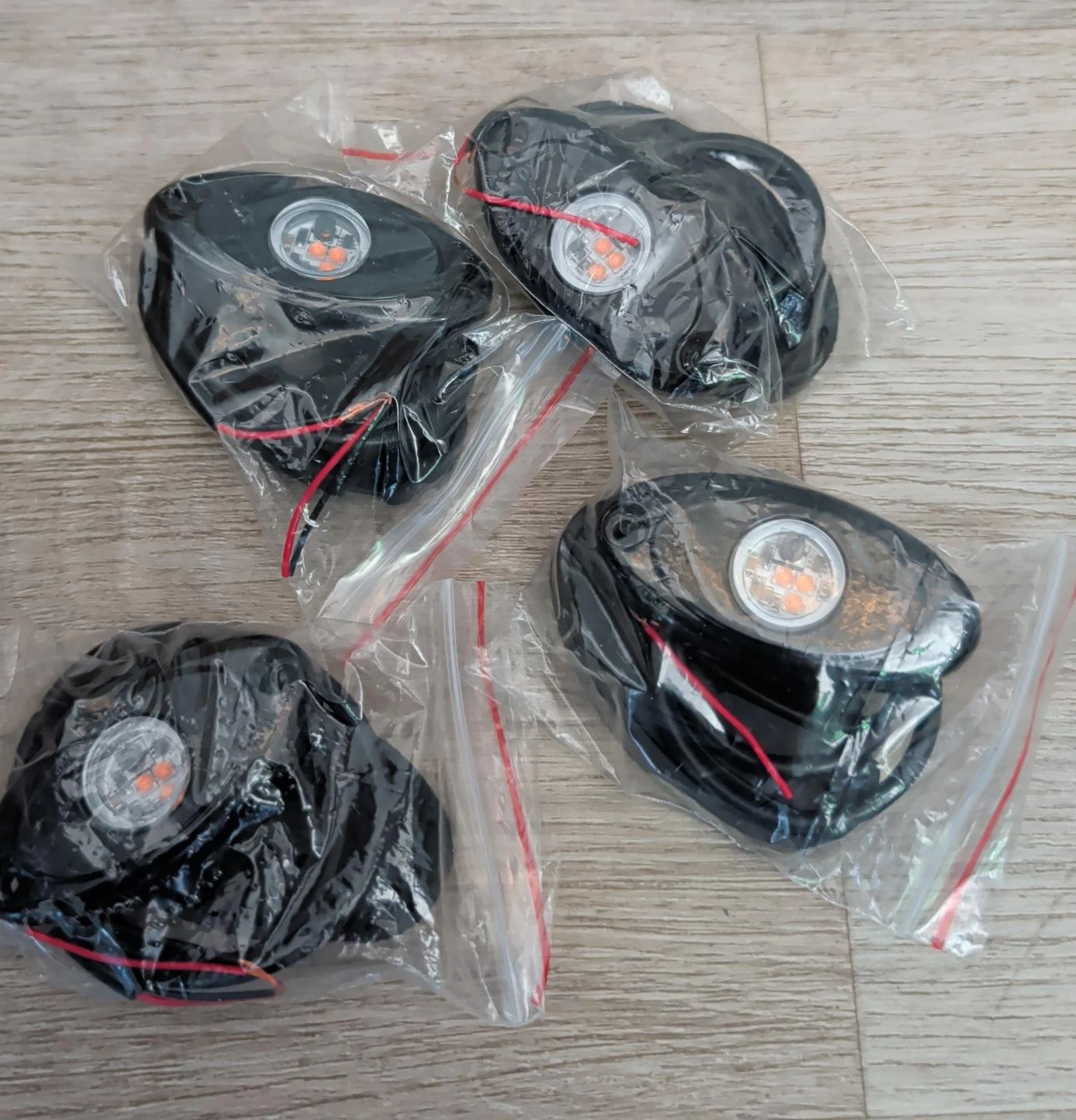 4x Black LED Pod Lights - purple
