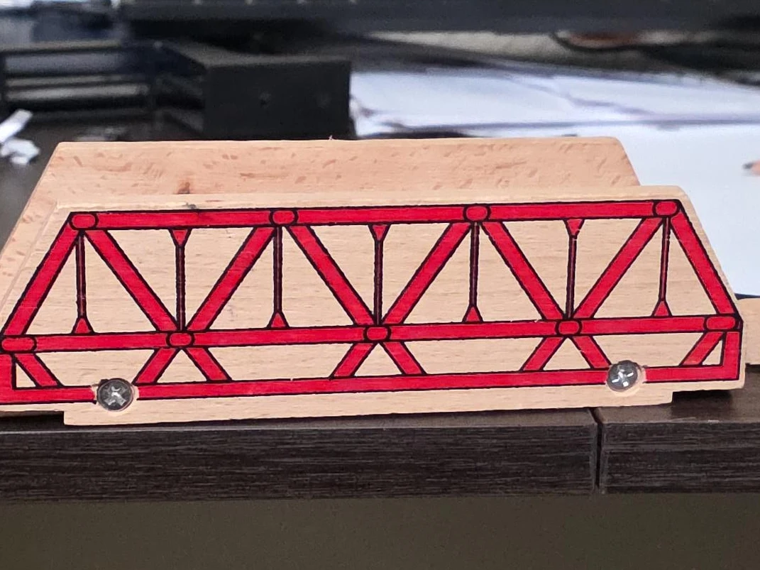 Wooden Train Bridge - Red Truss Design
