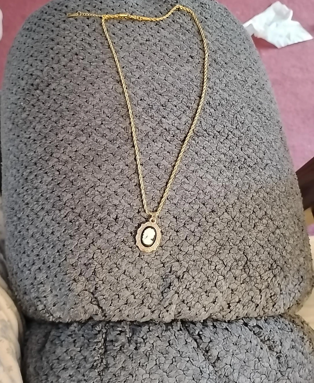 Gold Cameo Necklace