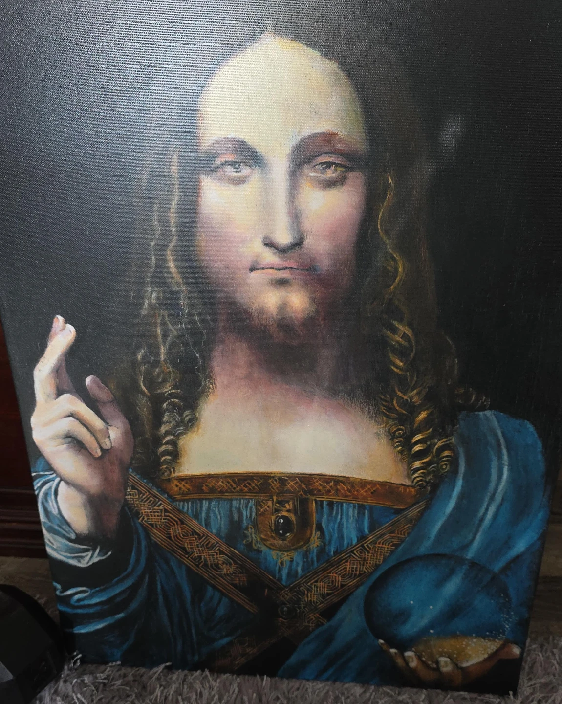 Salvator Mundi Replica Painting by John Marshall