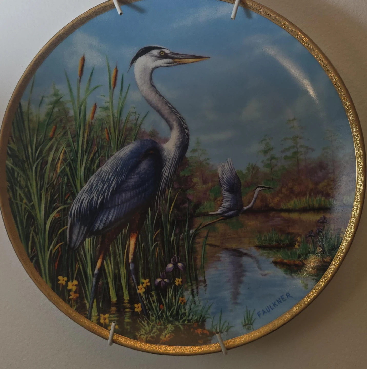 Decorative Plate - Heron Scene