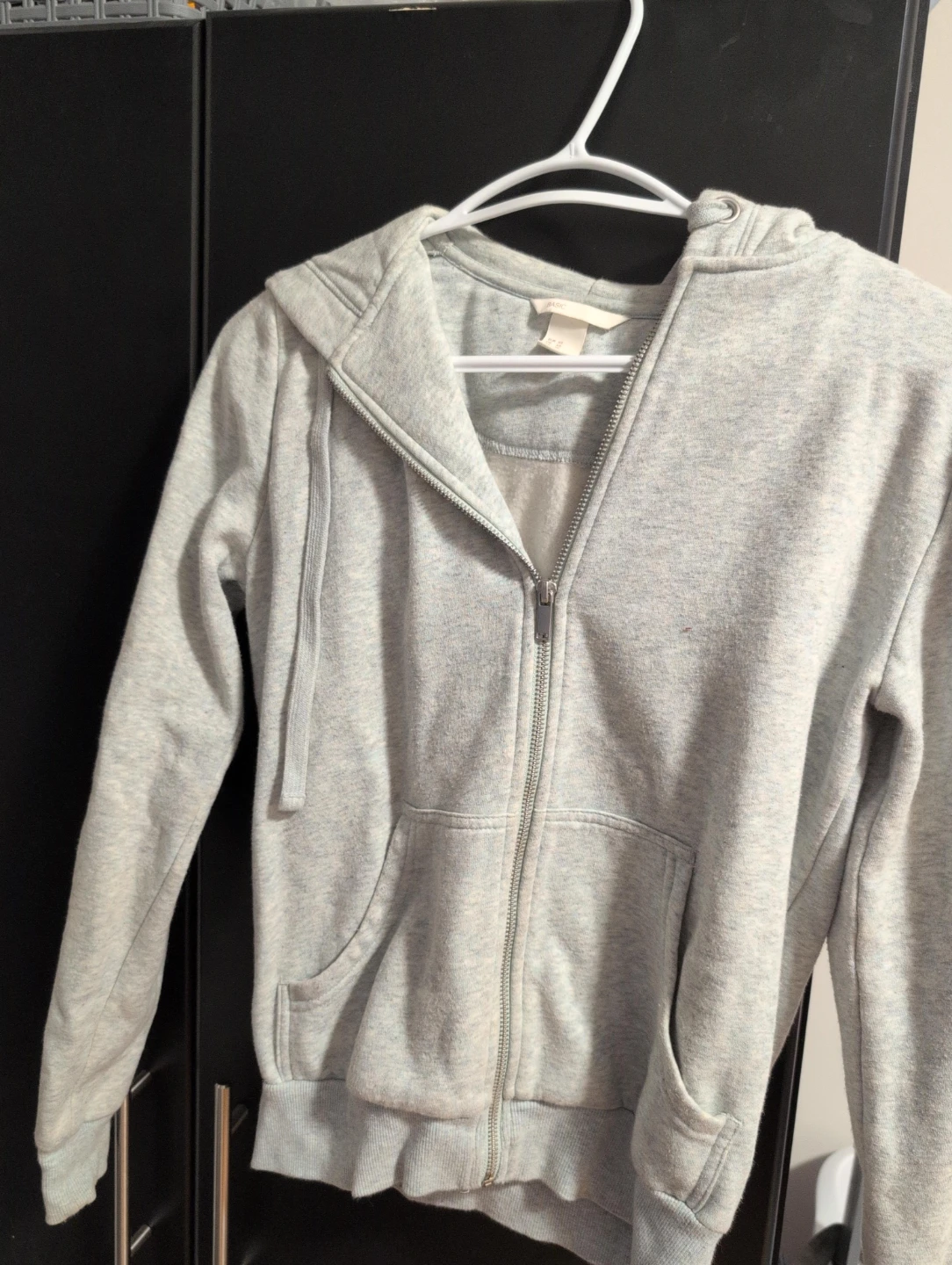 H&M Basic Grey Zip-Up Hoodie