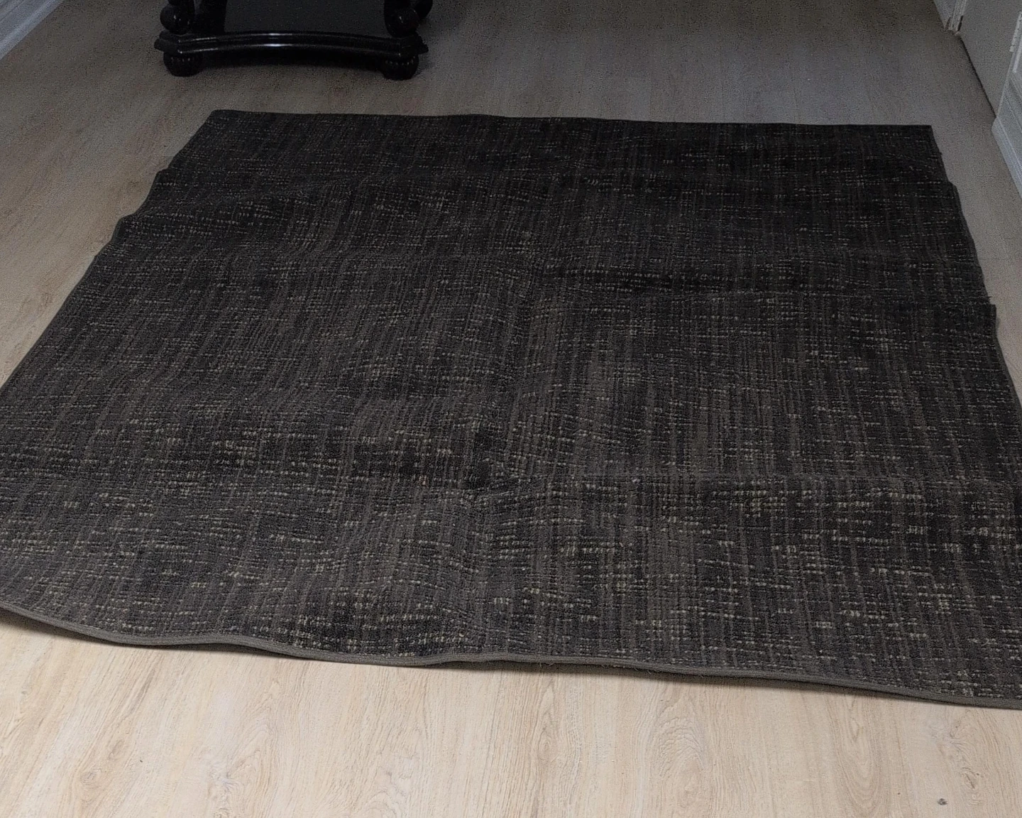 Dark Grey Textured Area Rug