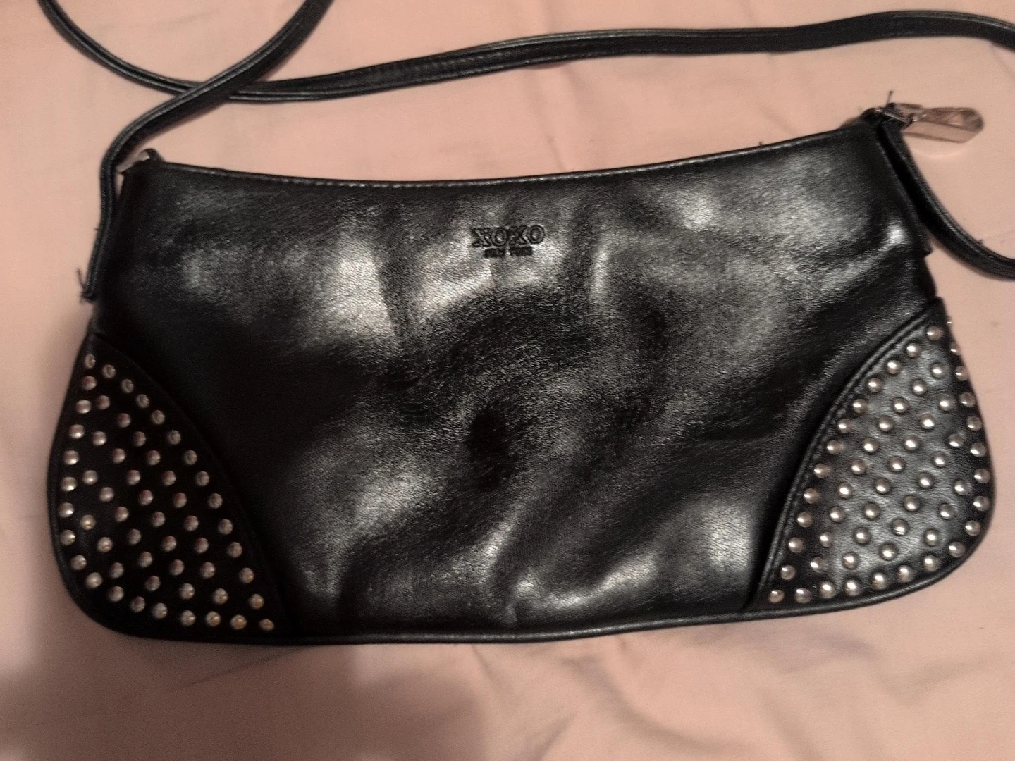 XOXO Black Studded Shoulder Bag
