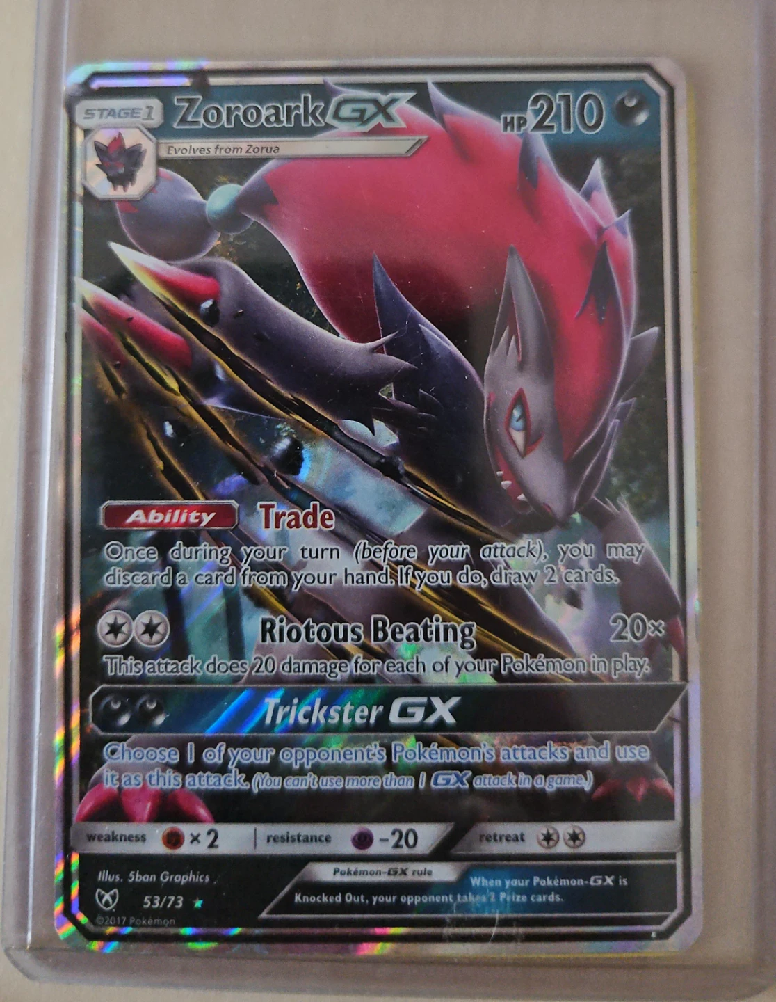 Pokémon Zoroark GX #53/73 – Shining Legends – Ultra Rare