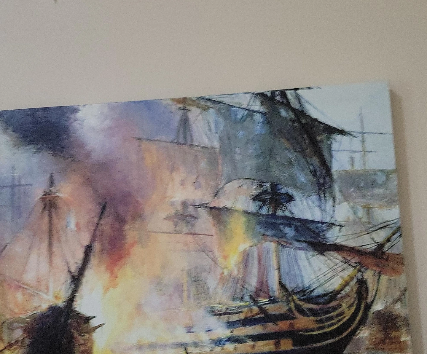 Canvas Print of Sailing Ships Battle