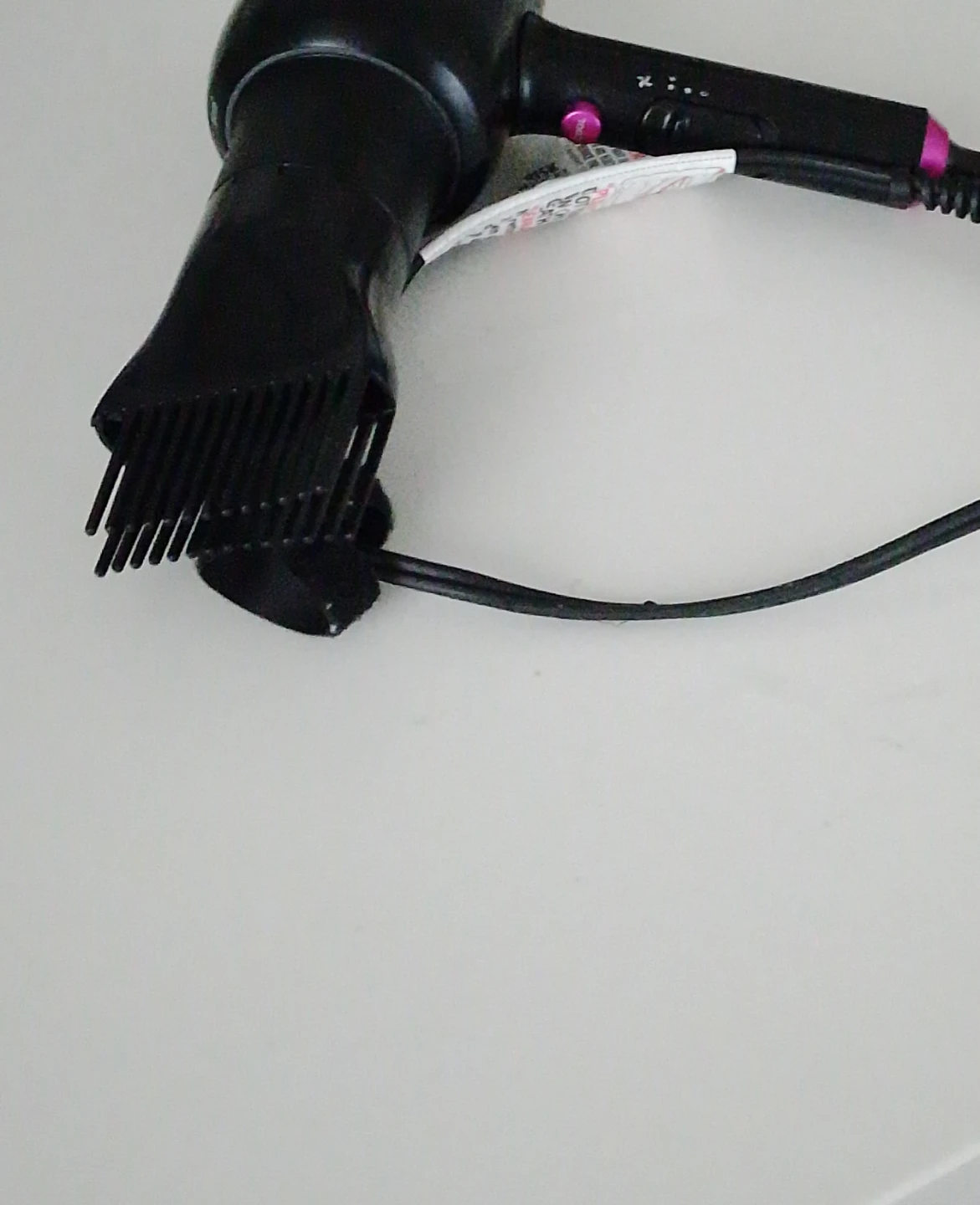 Black Hair Dryer with Diffuser Attachment
