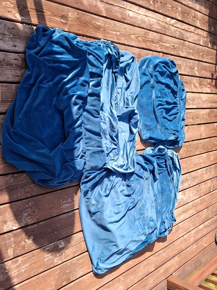 Blue Velvet three set sofa Covers