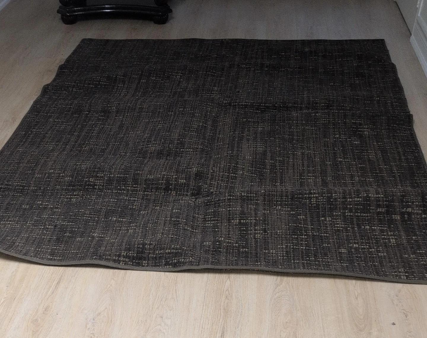 Dark Grey Textured Area Rug