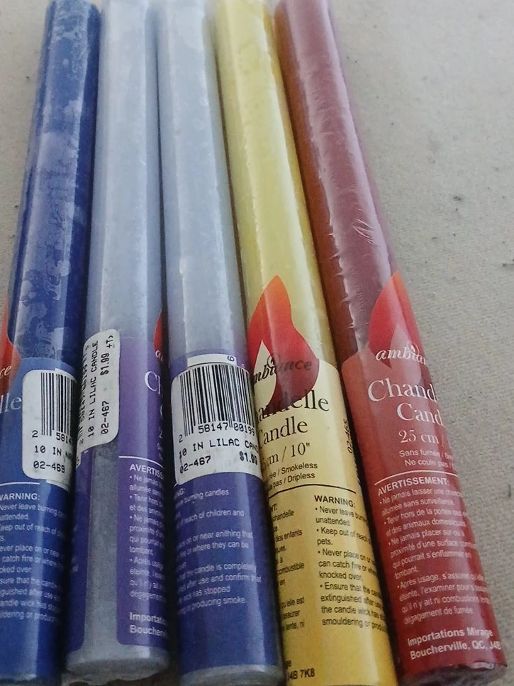 Ambience Chandelle Candles - 10 inch, Multi-Colour