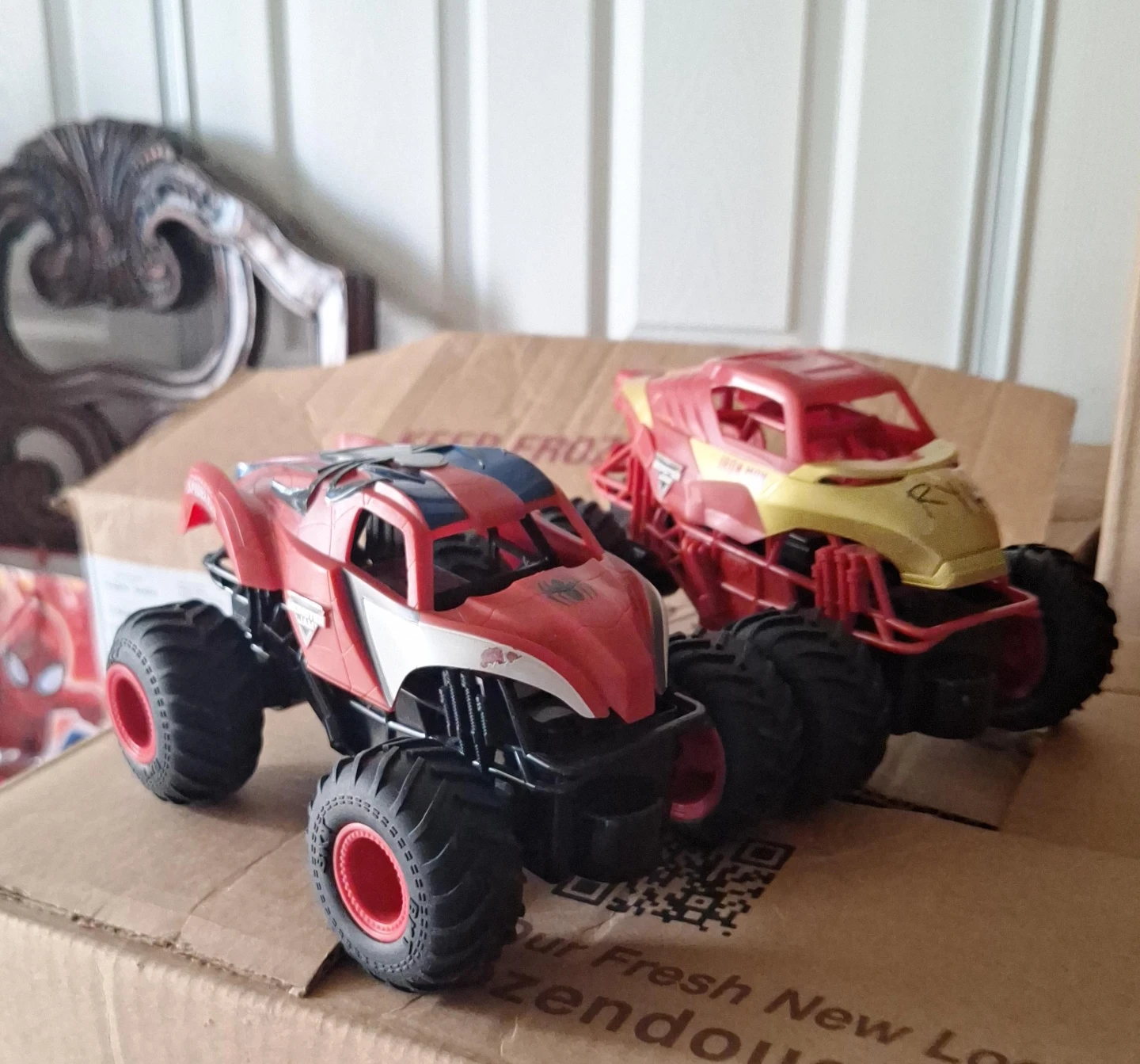 Spider-Man and Iron Man Monster Trucks