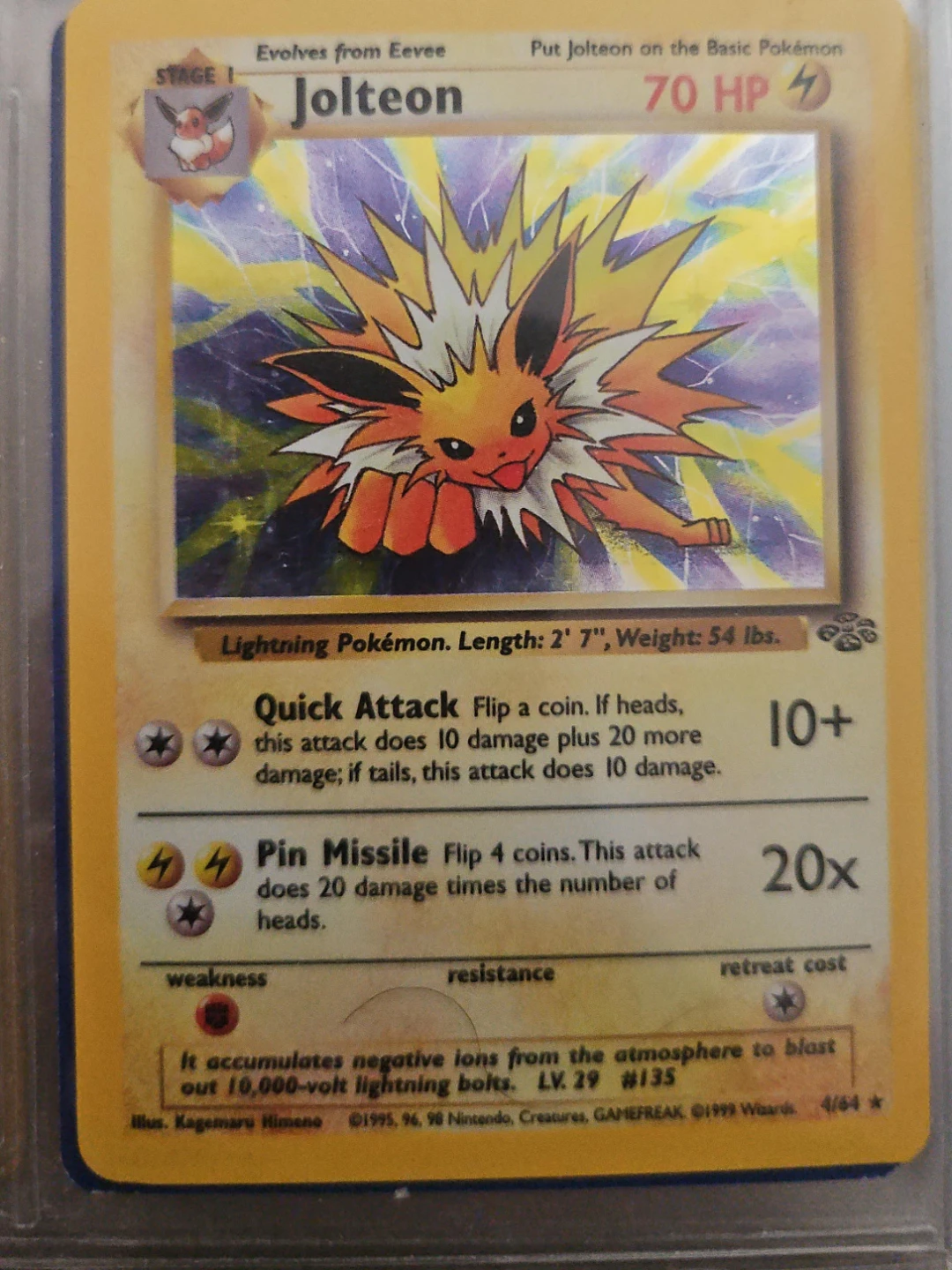 Pokémon Jolteon #4/64 – Jungle – Holo Rare – Vintage