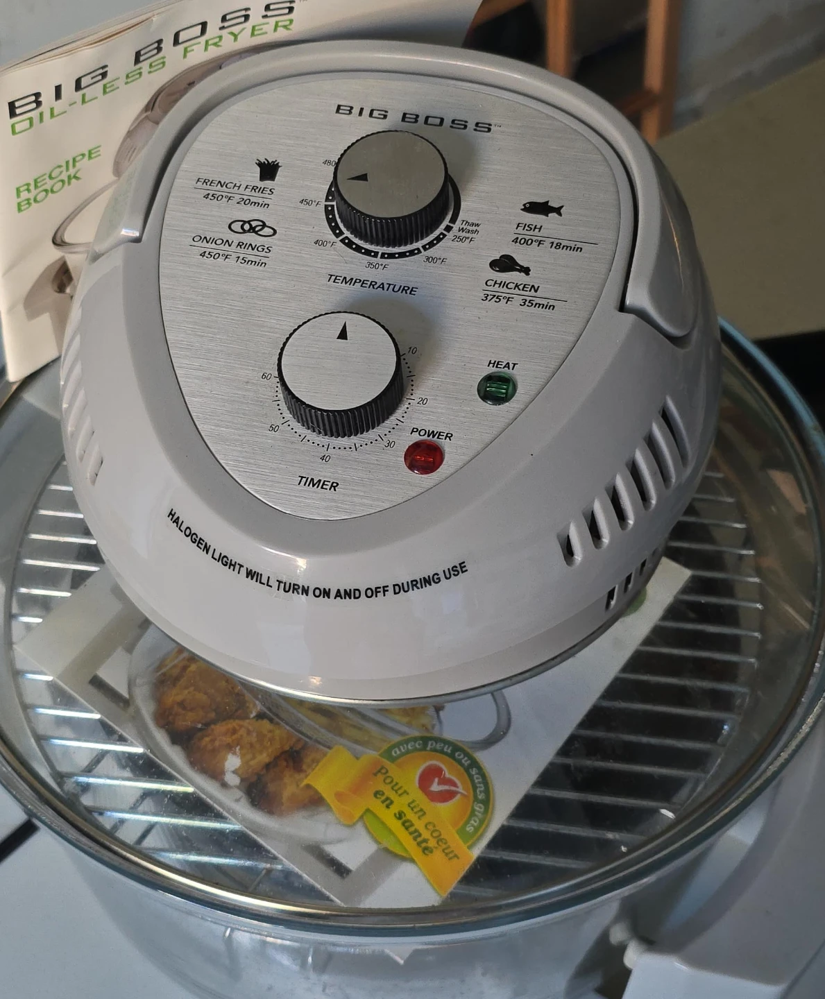 Big Boss Oil-Less Fryer with Recipe Book