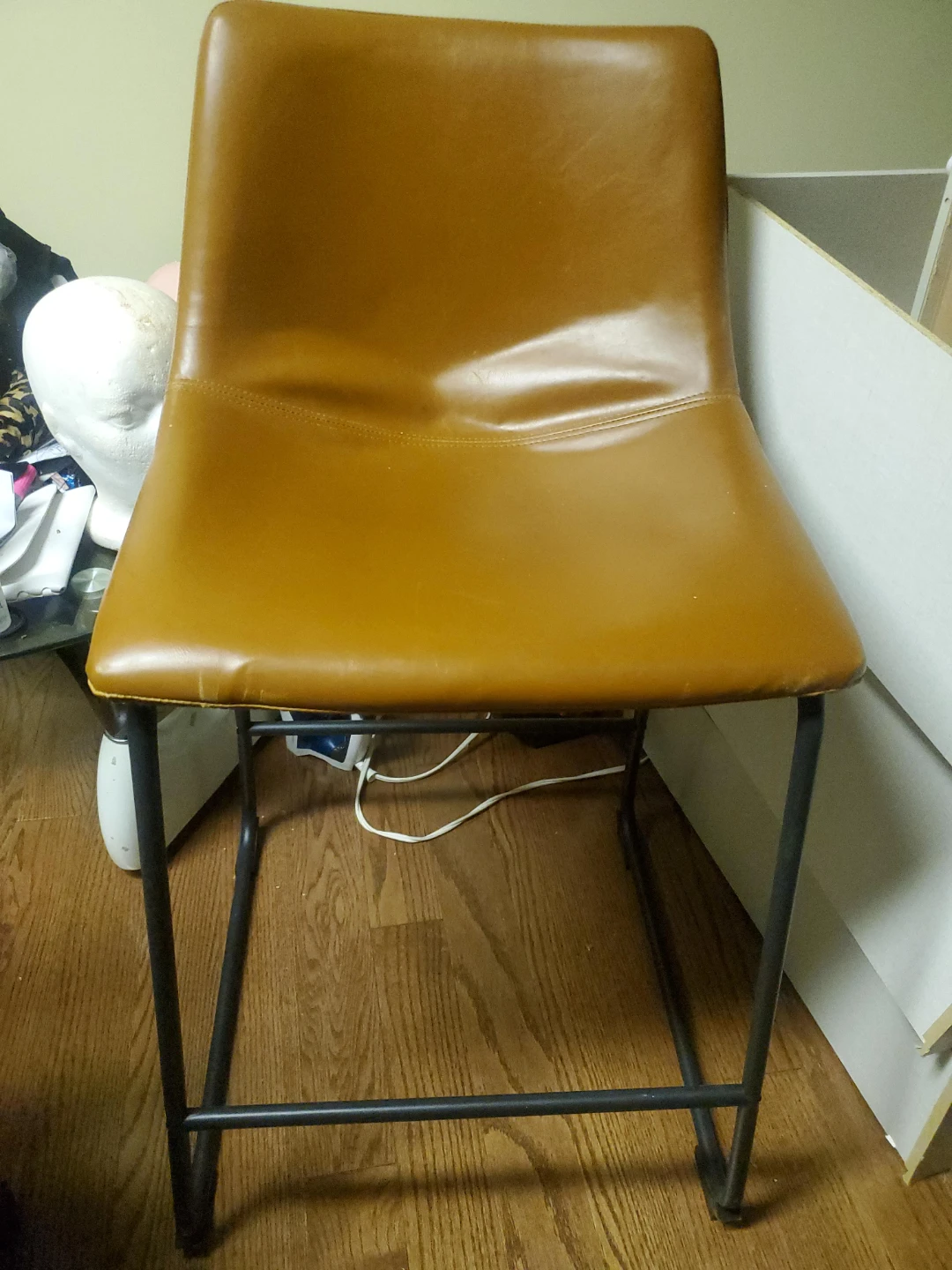 Brown Faux Leather Bar Stool