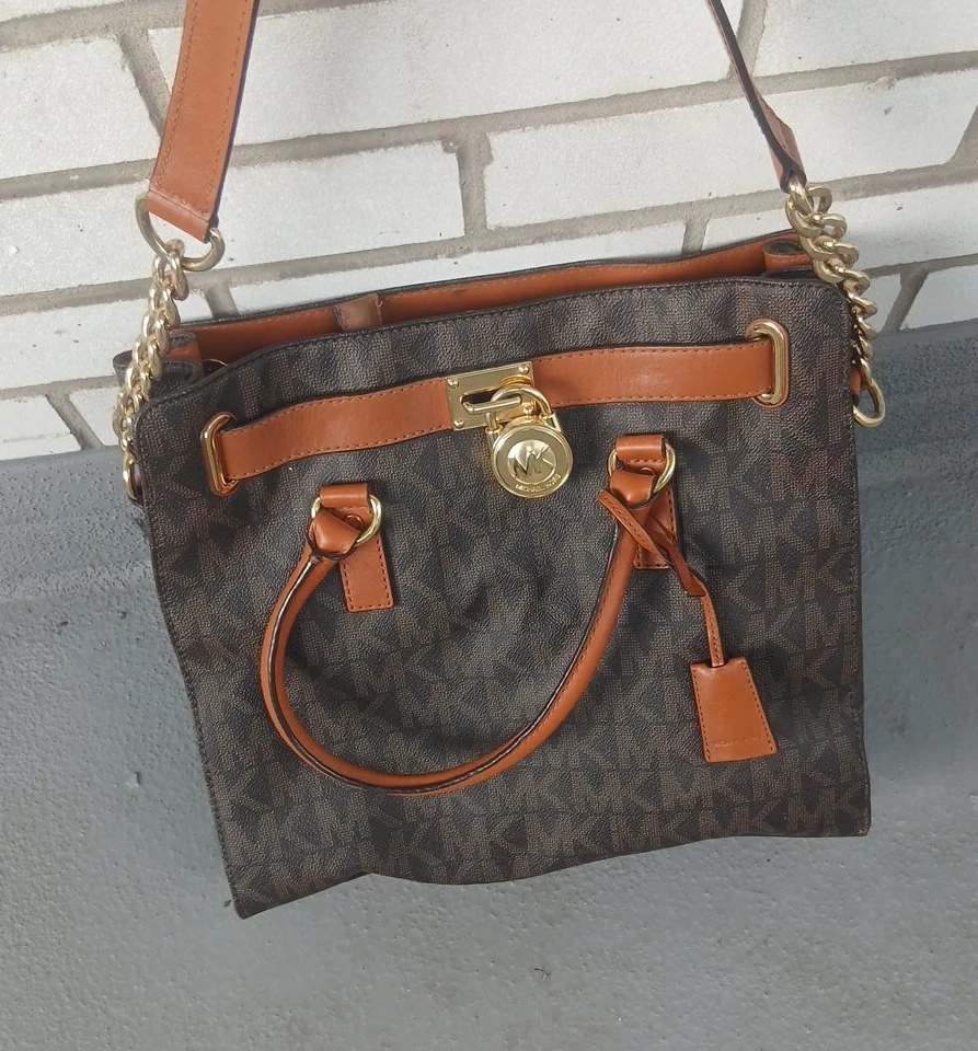 Michael Kors Brown Monogram Satchel Handbag