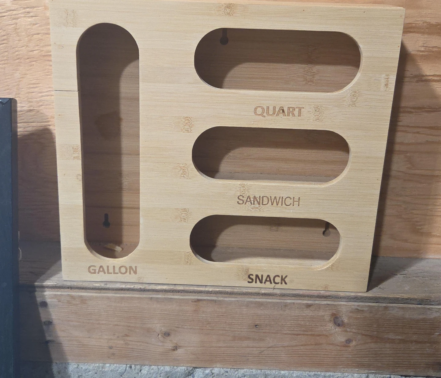 Bamboo Bag Organizer for Gallon, Quart, Sandwich, Snack Bags