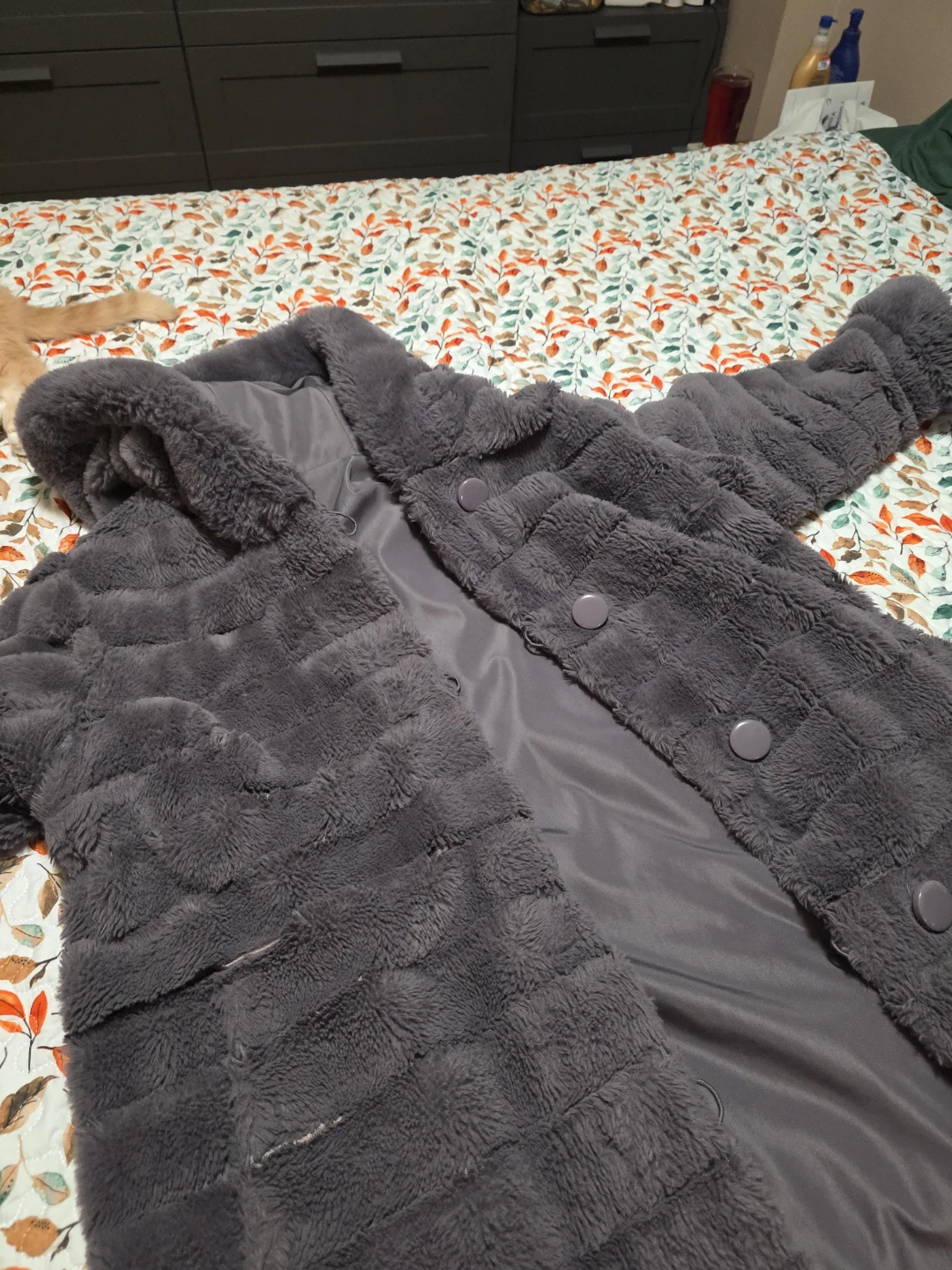 Grey Faux Fur Coat