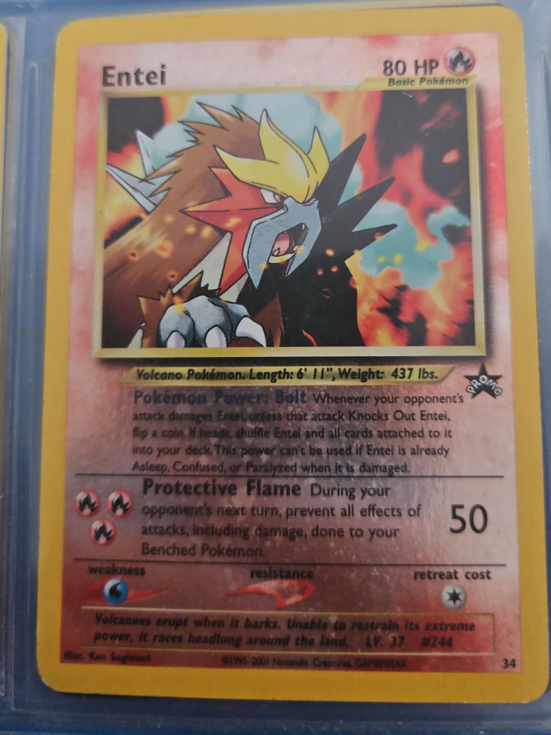 Pokémon Entei – WOTC Black Star Promo – Reverse Holo – Vintage