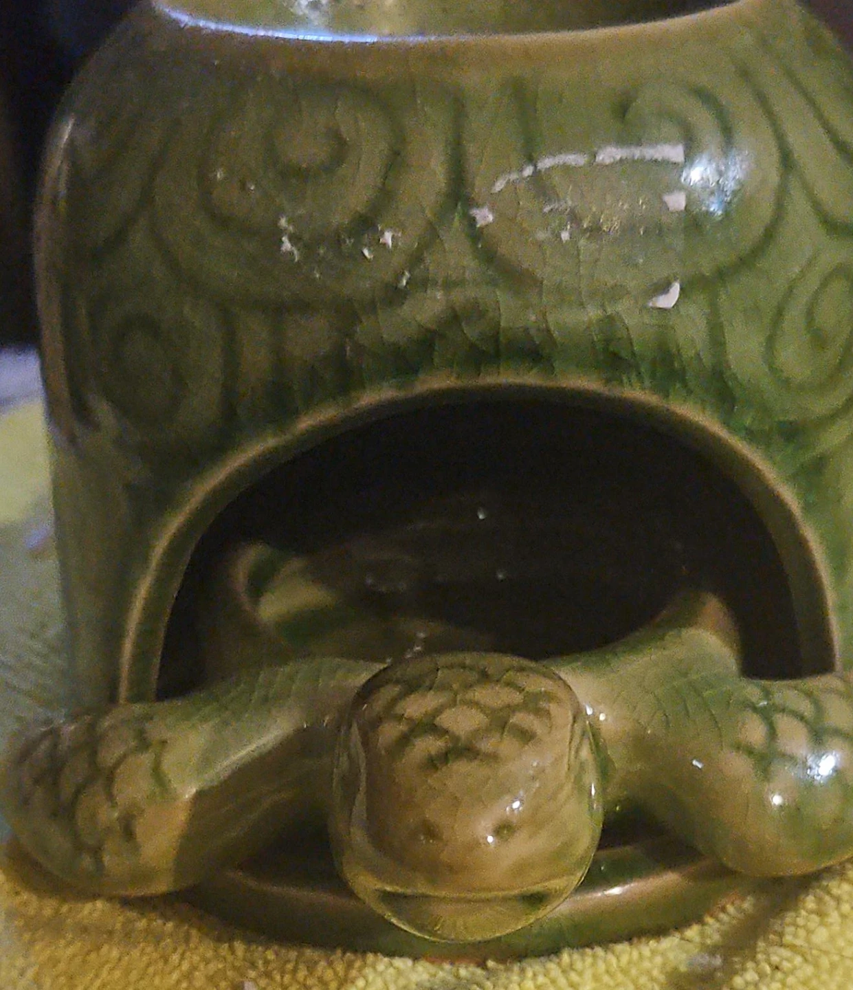 Green Ceramic Turtle Oil Burner
