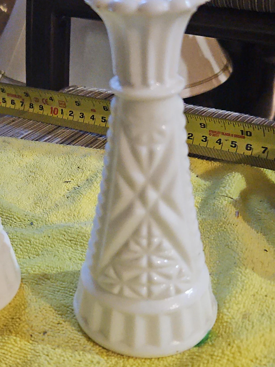 Vintage White Milk Glass Vases - Set of 2