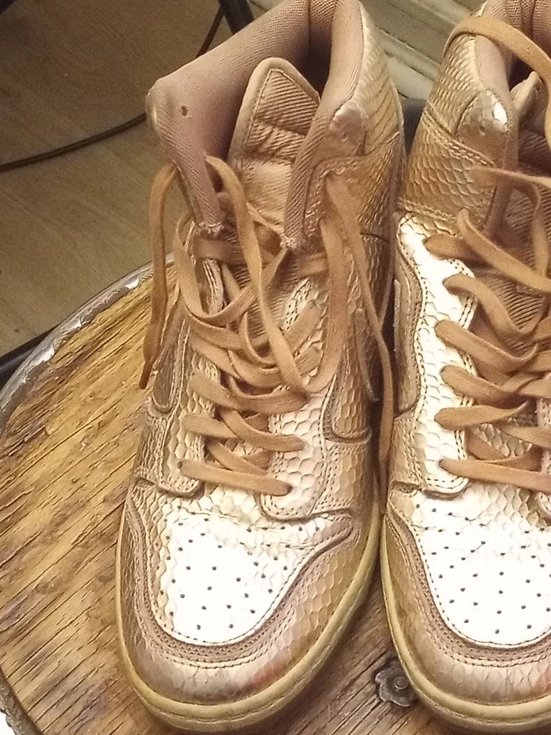 Gold High-Top Sneakers