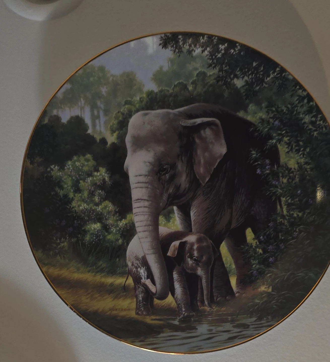 Decorative Plate with Elephants