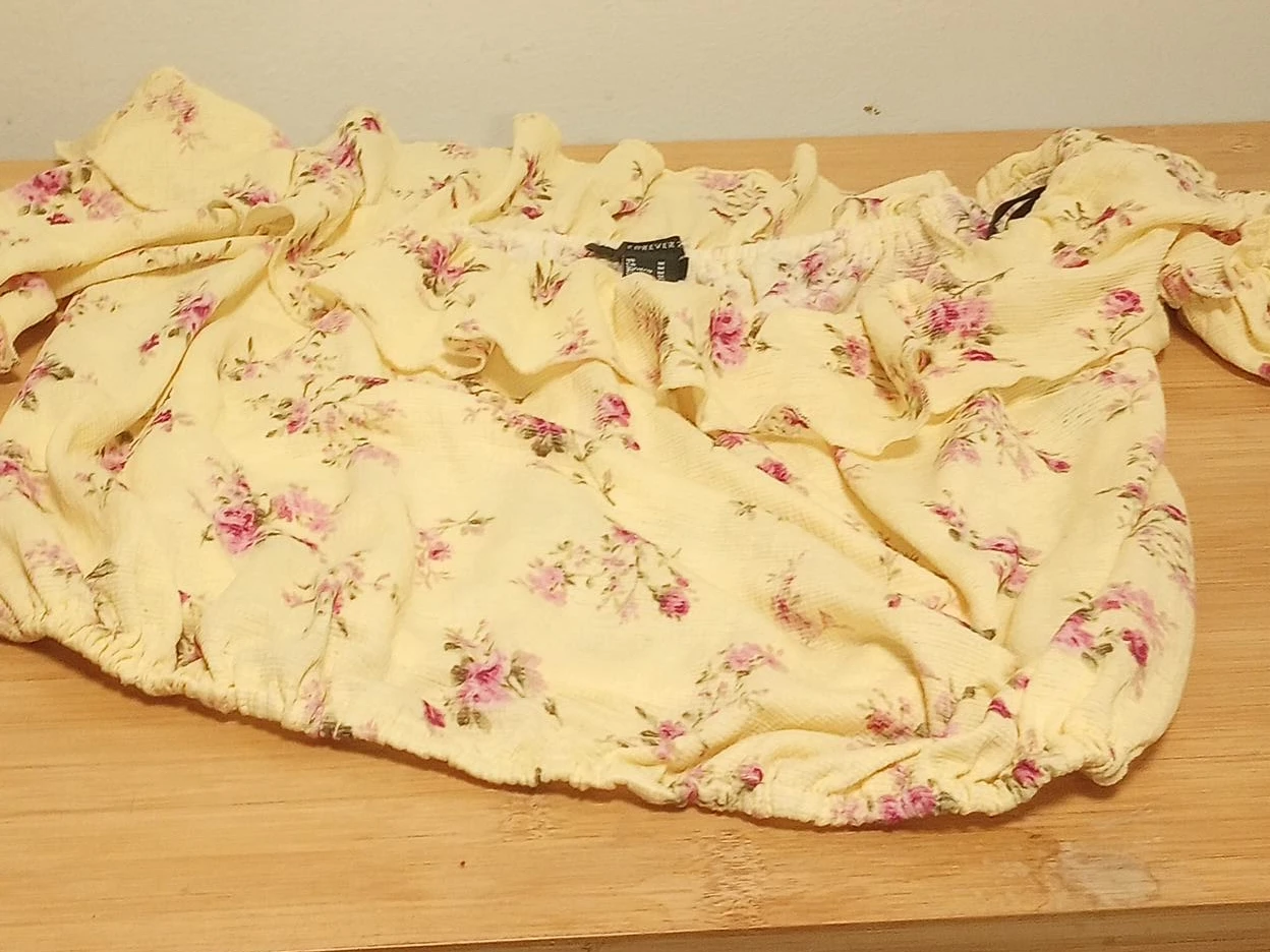 Forever 21 Yellow Floral Off-the-Shoulder Top