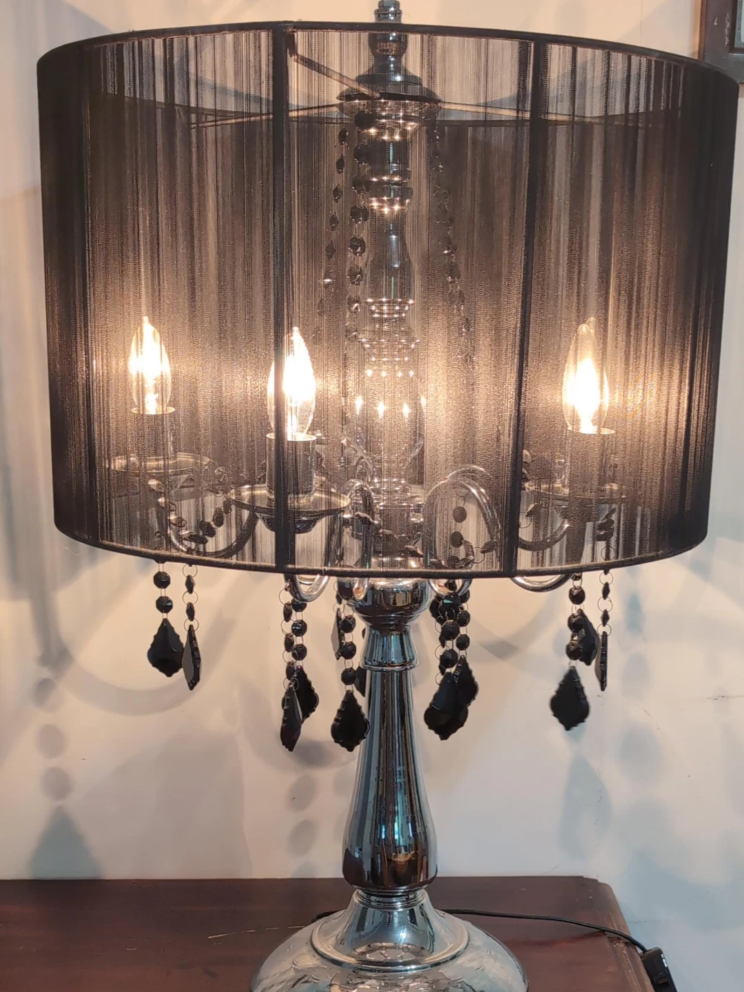 Black Chandelier Style Table Lamp