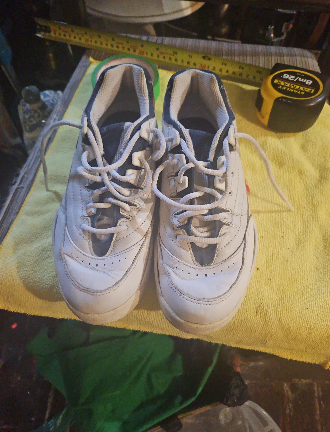 White Nike running shoes